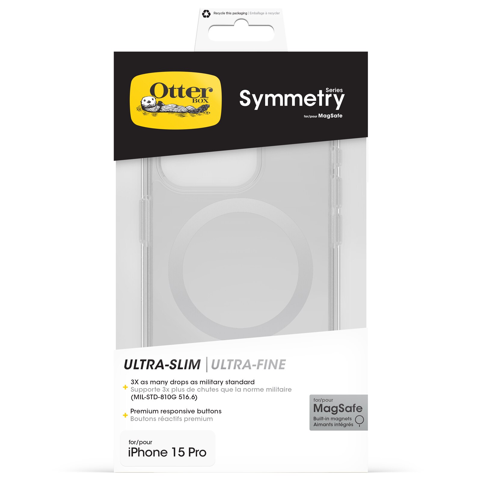 Cover Symmetry Plus MagSafe iPhone 15 Pro Trasparente