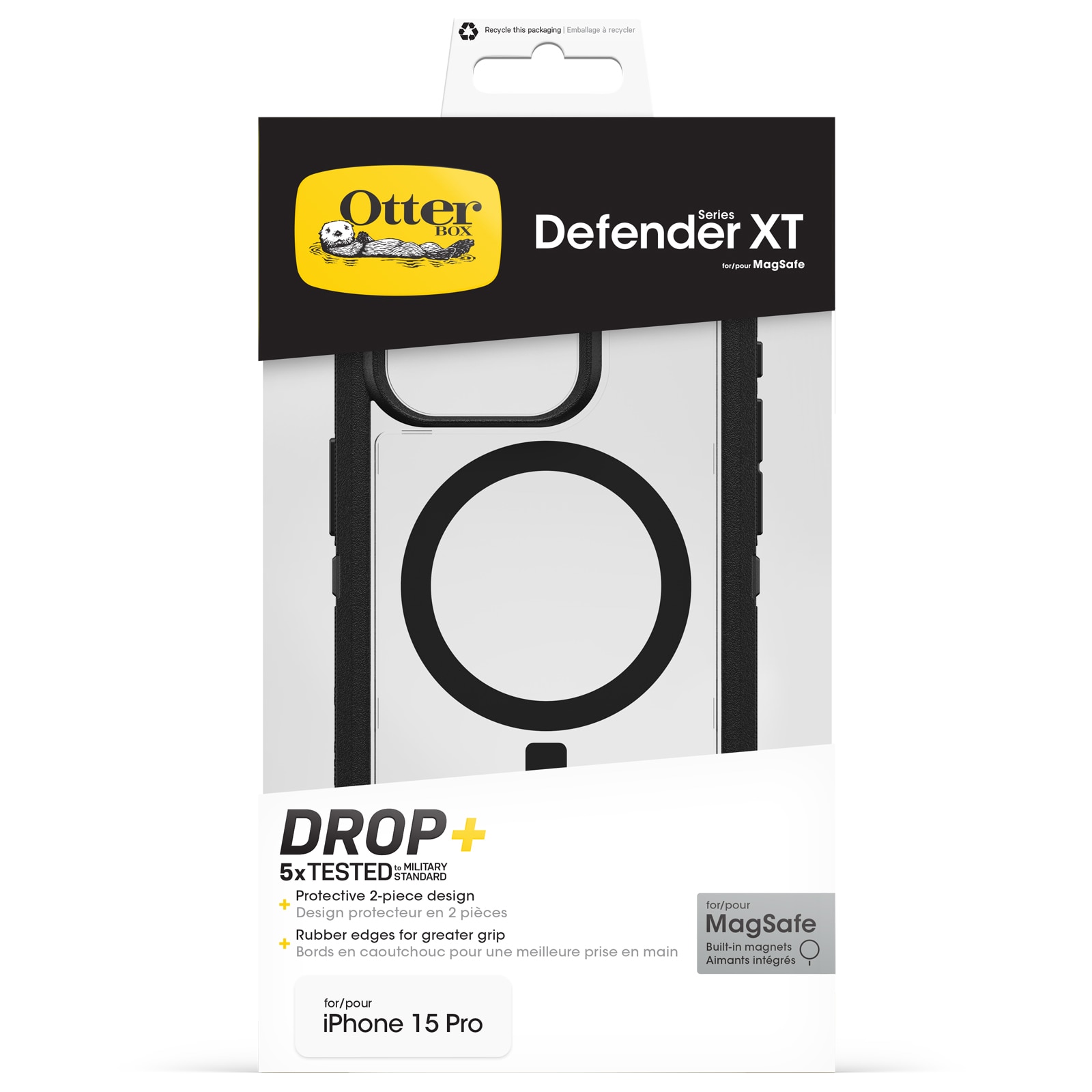 Cover Defender XT iPhone 15 Pro Clear/Black