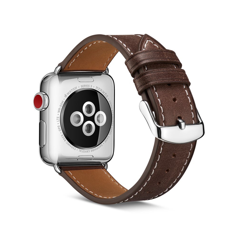 Cinturino in pelle Apple Watch 45mm Series 8 marrone