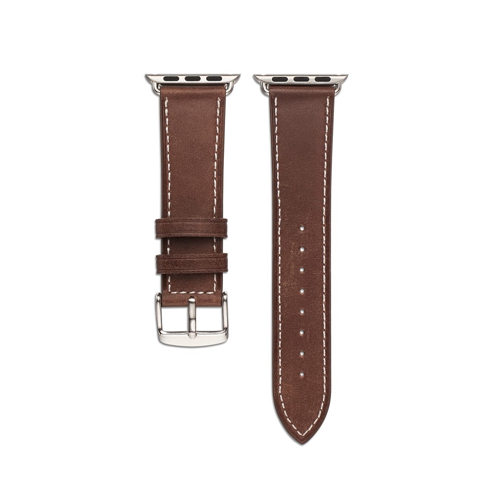 Cinturino in pelle Apple Watch 45mm Series 8 marrone