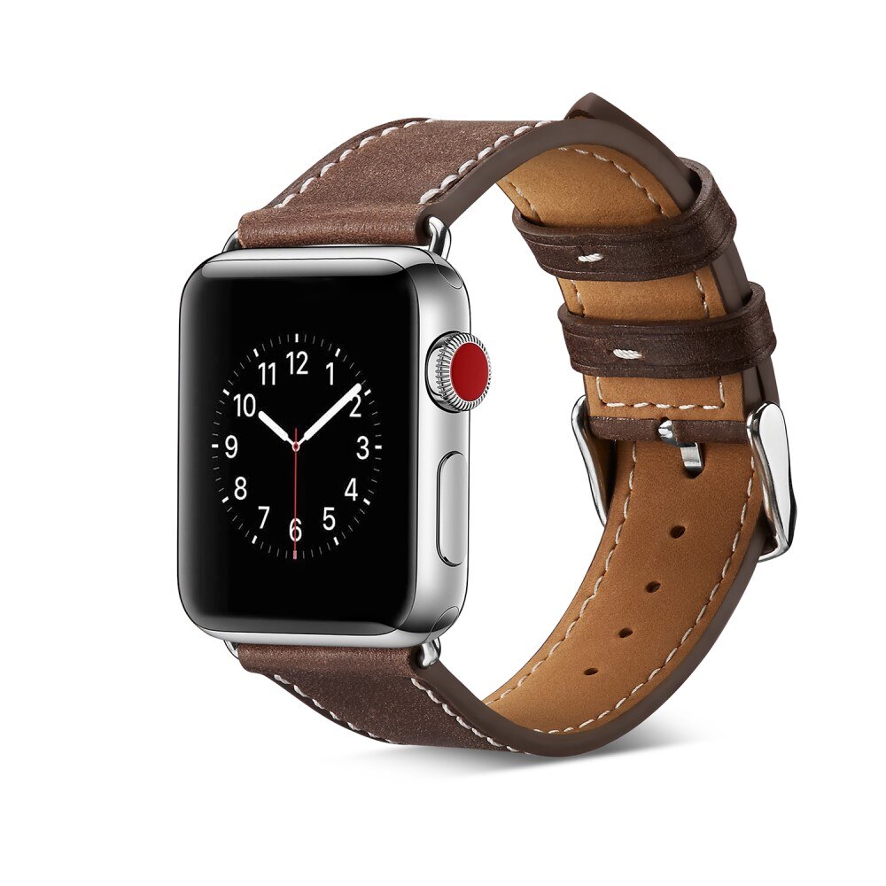 Cinturino in pelle Apple Watch 45mm Series 8 marrone