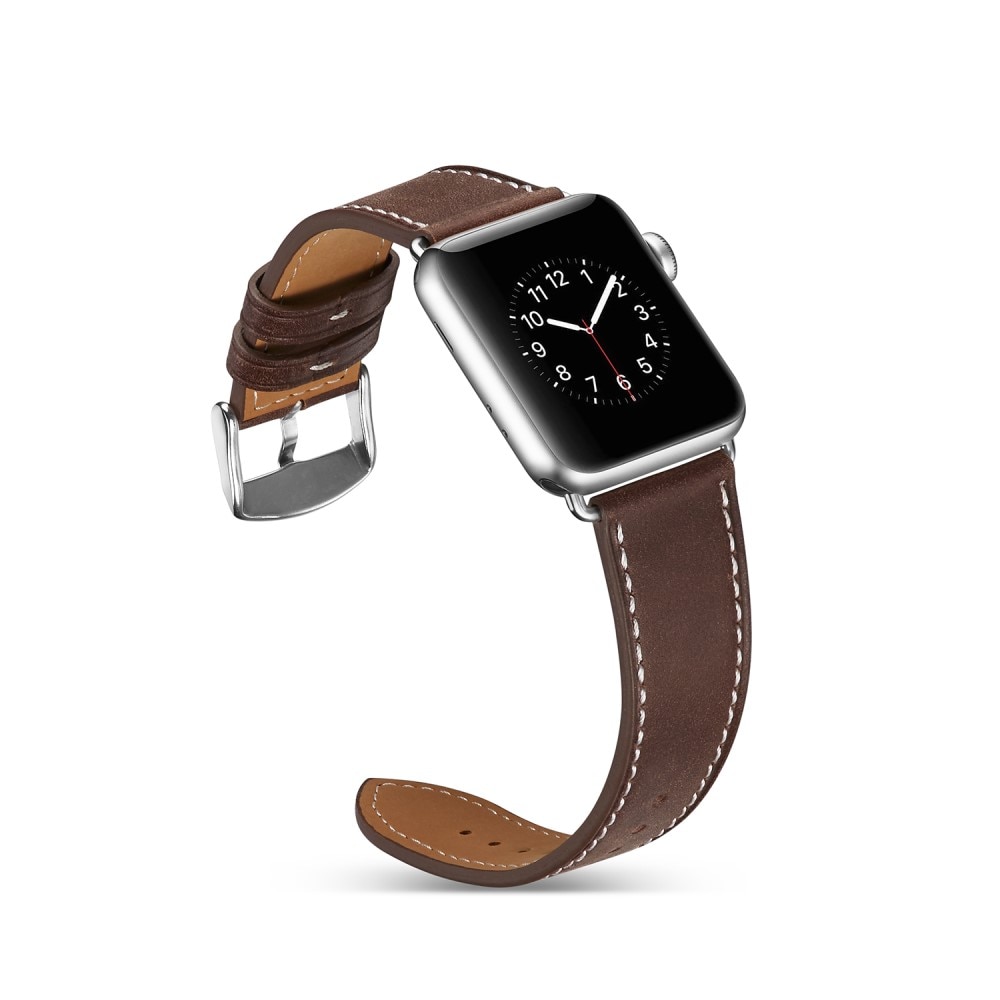 Cinturino in pelle Apple Watch 45mm Series 8 marrone