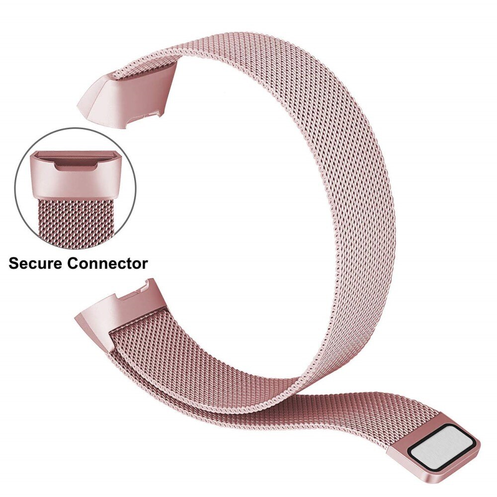 Cinturino in maglia milanese per Fitbit Charge 3/4, rosa dorato