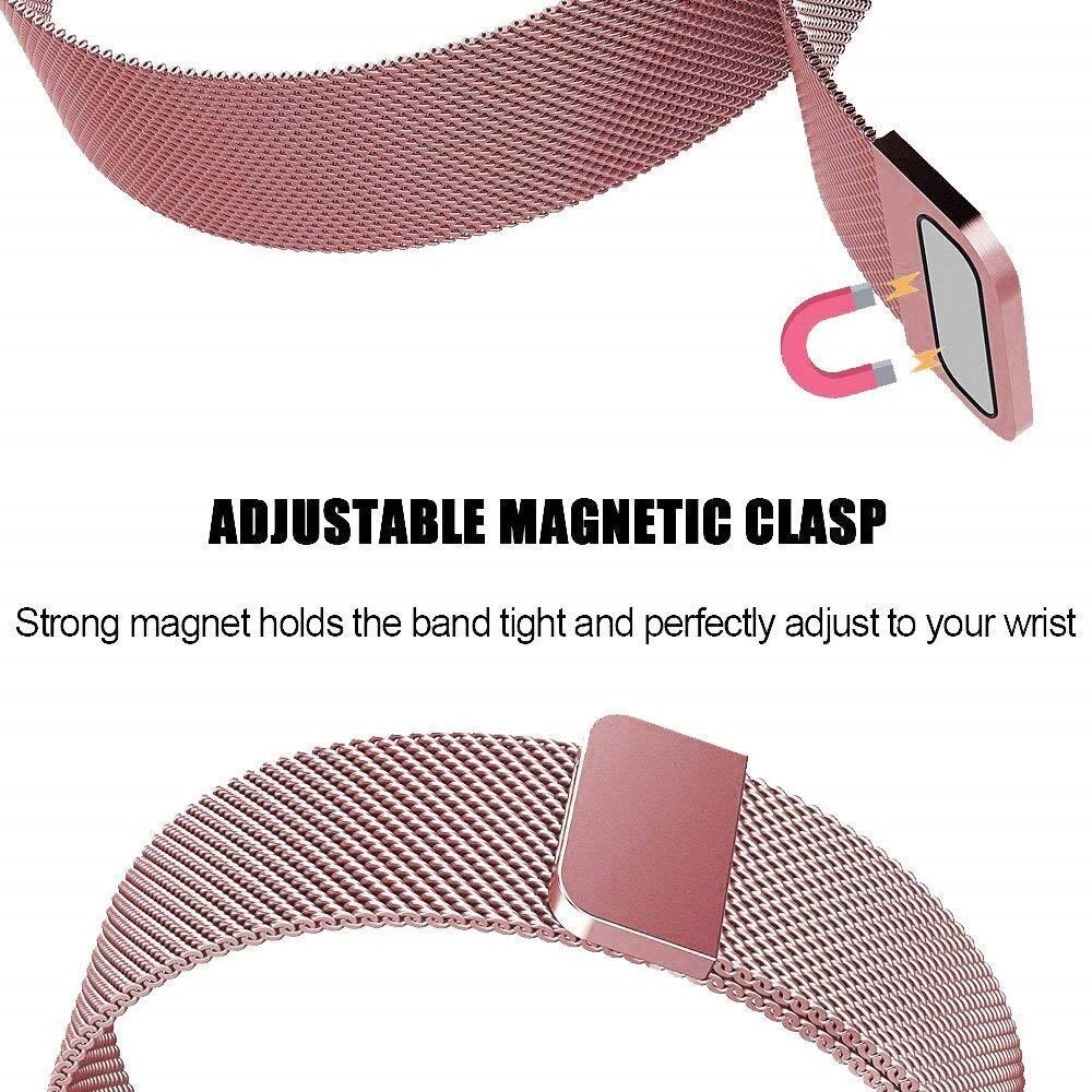 Cinturino in maglia milanese per Fitbit Charge 3/4, rosa dorato