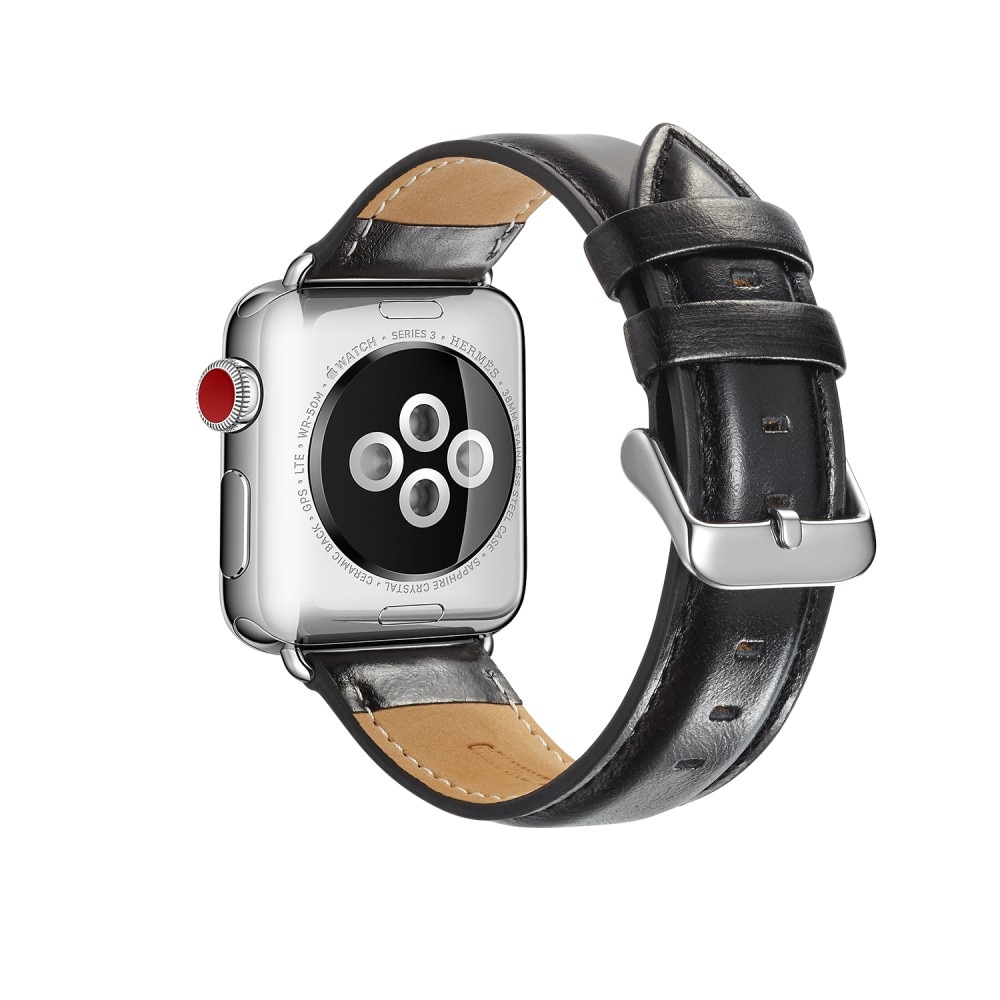 Cinturino in pelle premium Apple Watch SE 44mm nero