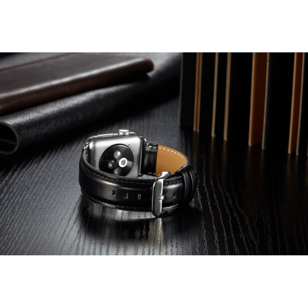 Cinturino in pelle premium Apple Watch 42mm nero
