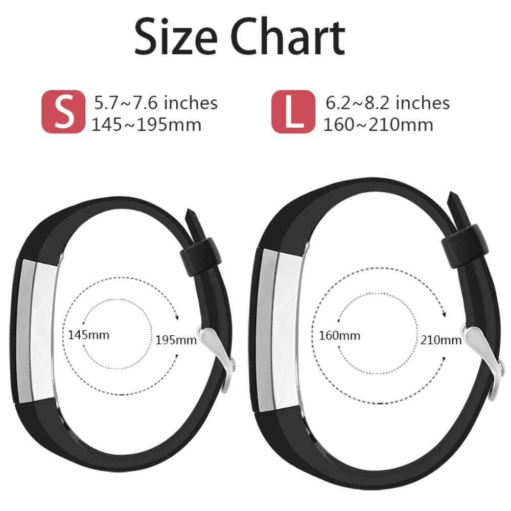 Cinturino in silicone per Fitbit Alta/Alta HR, nero