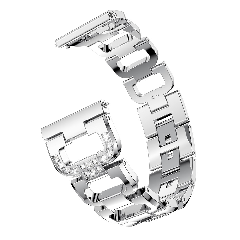 Cinturino Rhinestone bracelet Universal 20mm d'argento