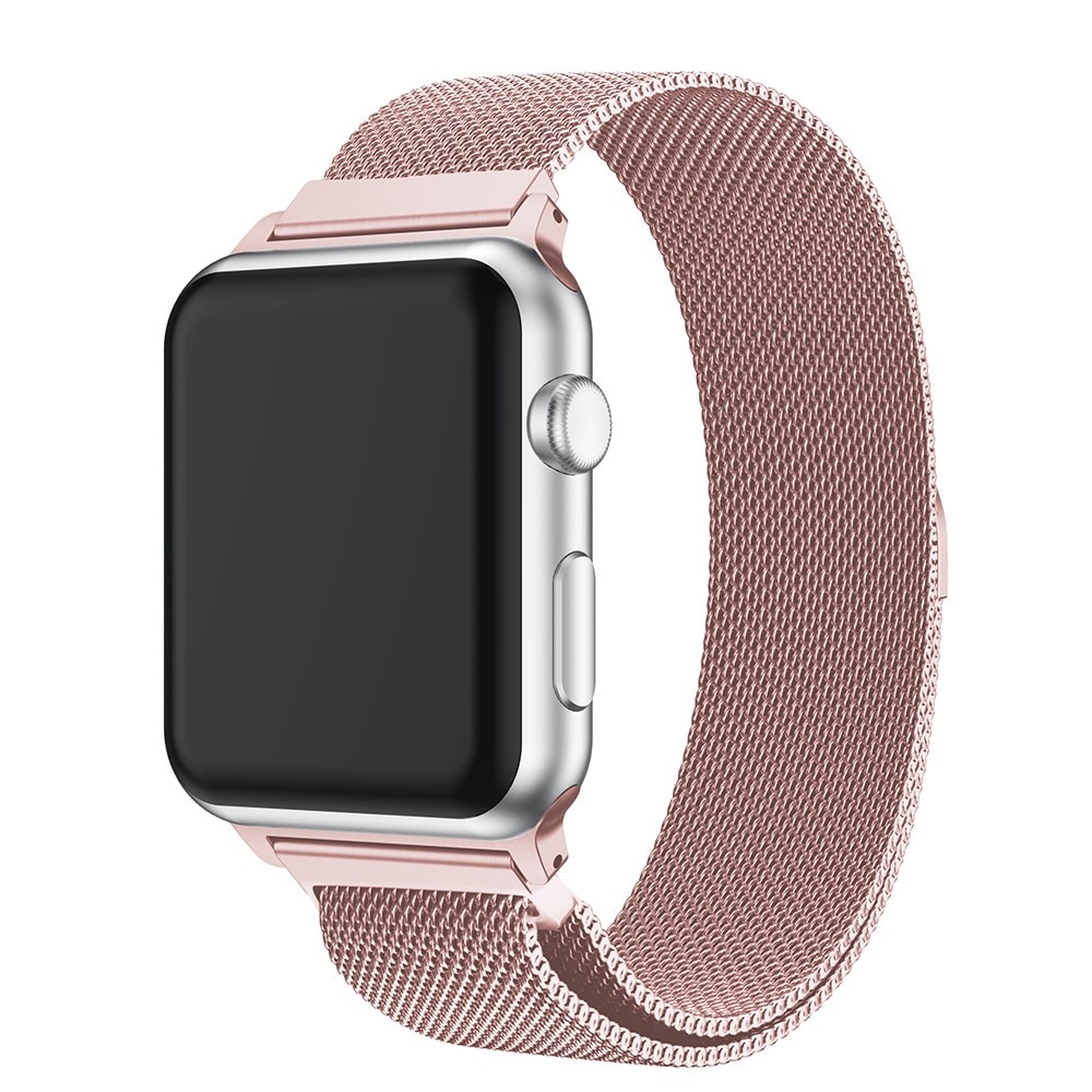 Cinturino in maglia milanese per Apple Watch 41mm Series 7, rosa dorato