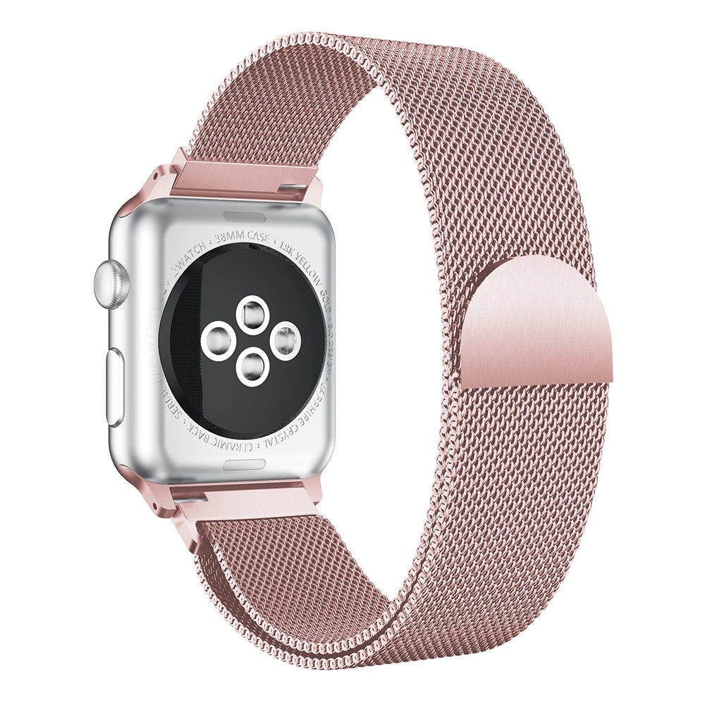 Cinturino in maglia milanese per Apple Watch 41mm Series 9, rosa dorato