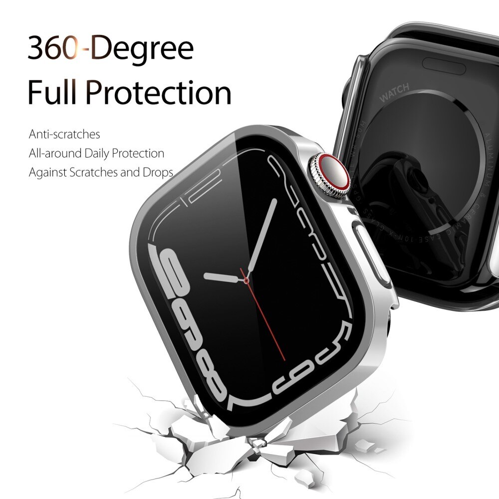 Cover Solid Shockproof Apple Watch 45mm Series 8 D'argento