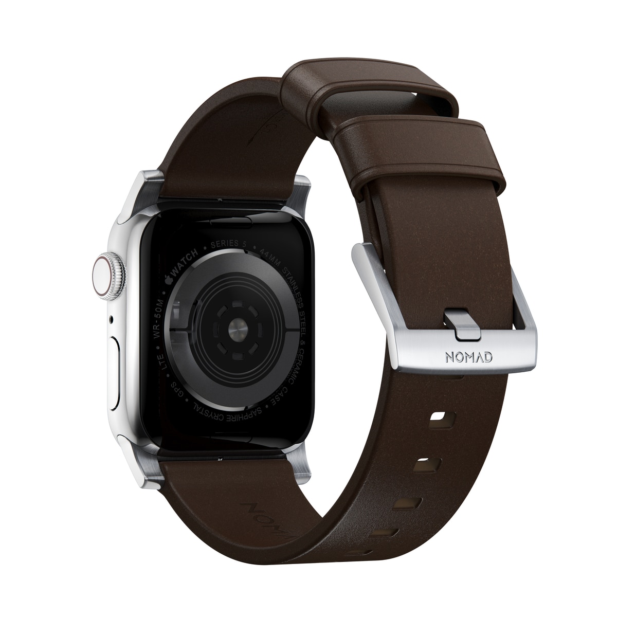 Modern Band Horween Leather Apple Watch 41mm Series 8 Rustic Brown (Silver Hardware)