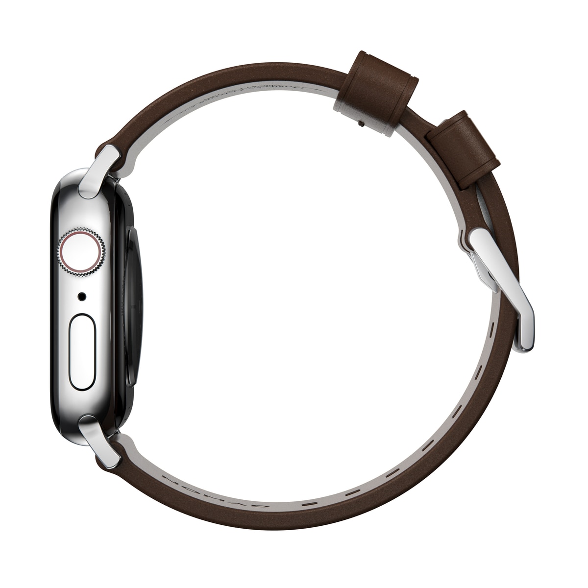 Modern Band Horween Leather Apple Watch 41mm Series 8 Rustic Brown (Silver Hardware)