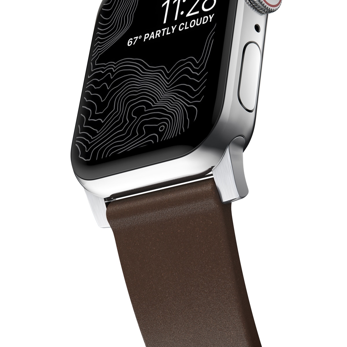 Modern Band Horween Leather Apple Watch 41mm Series 8 Rustic Brown (Silver Hardware)