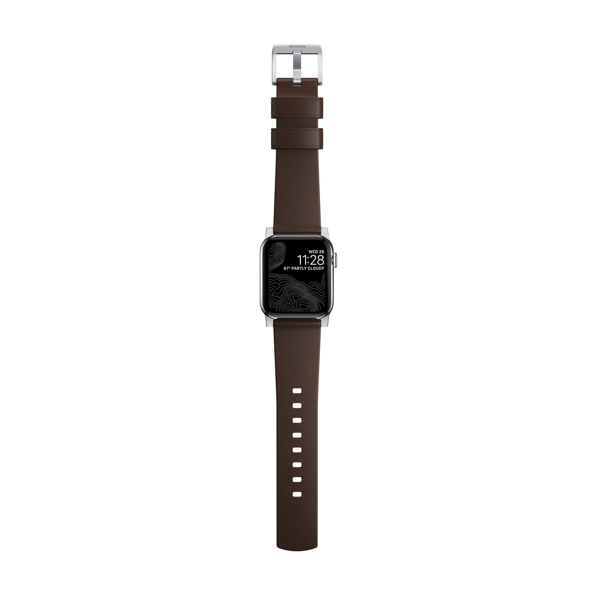 Modern Band Horween Leather Apple Watch 38mm Rustic Brown (Silver Hardware)