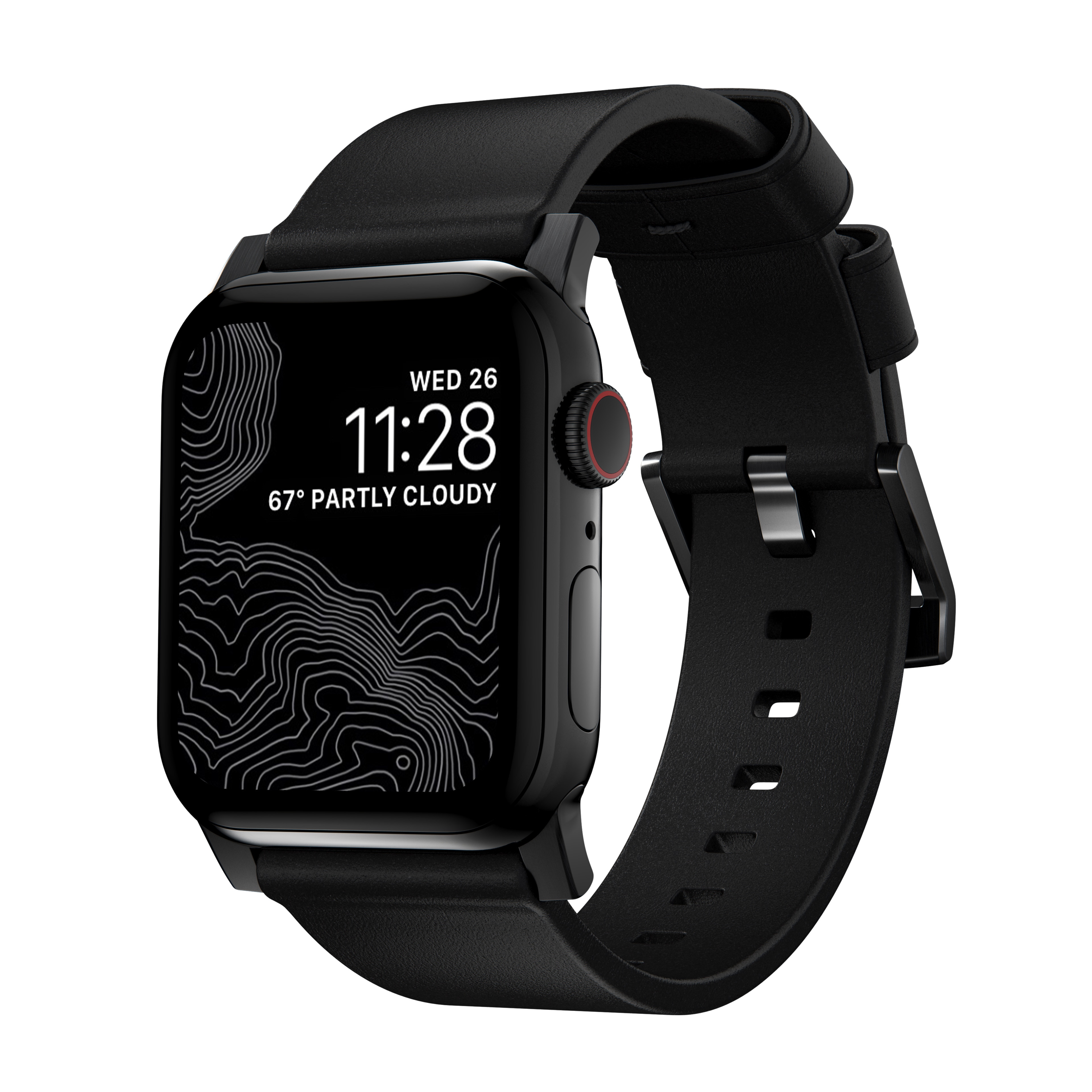 Modern Band Horween Leather Apple Watch Ultra 2 49mm Black (Black Hardware)