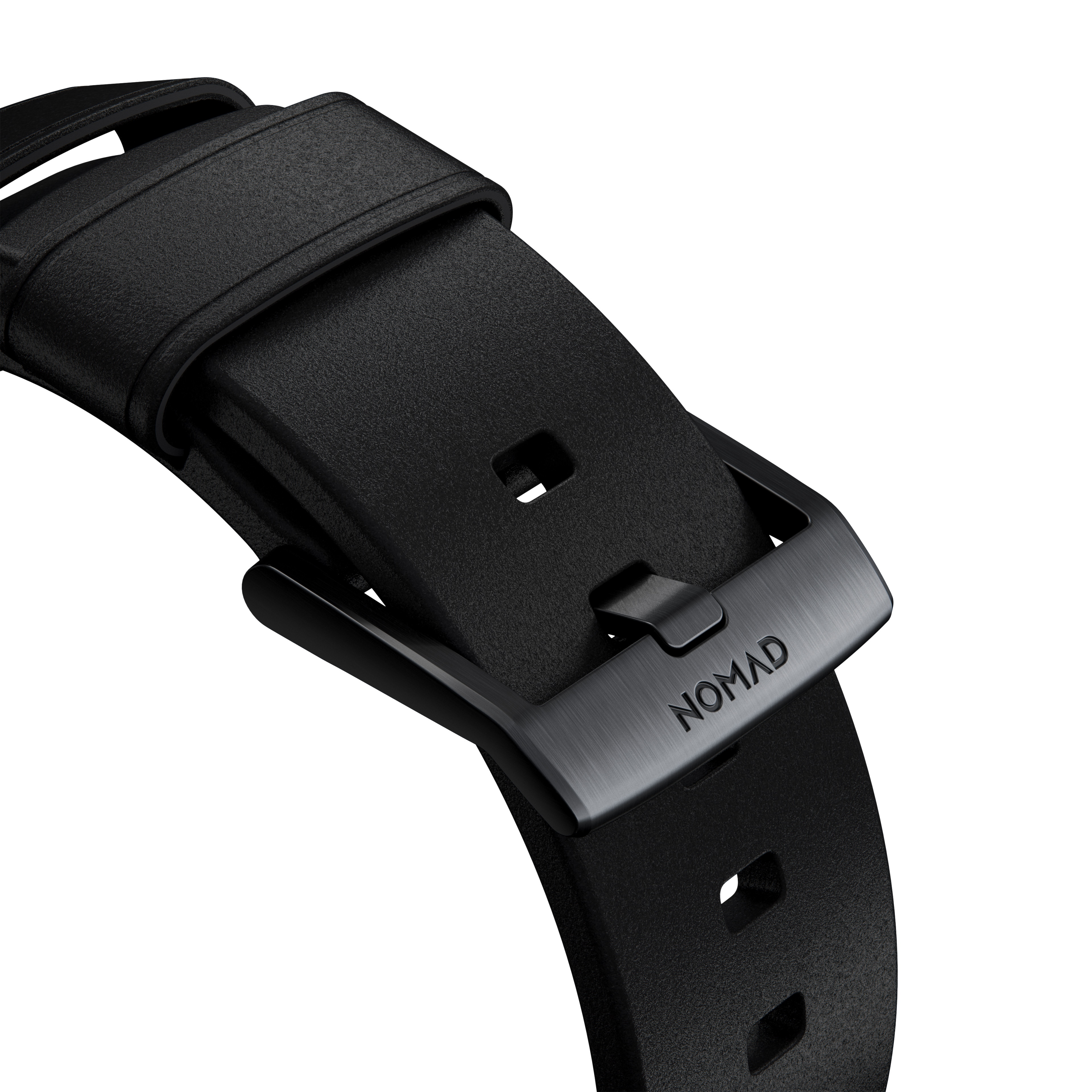 Modern Band Horween Leather Apple Watch 42mm Black (Black Hardware)