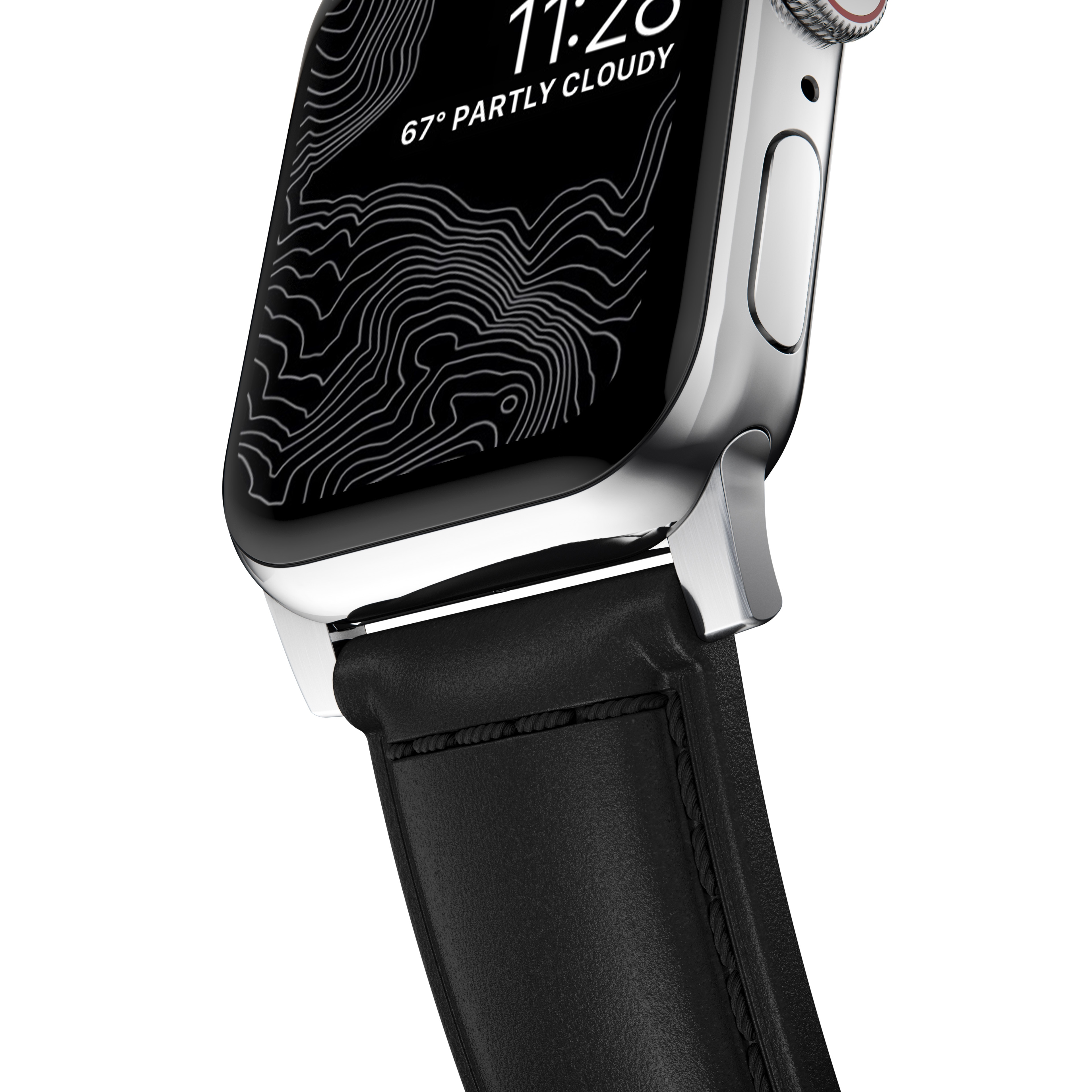 Traditional Band Apple Watch 42/44/45/59 mm Black (Silver Hardware)