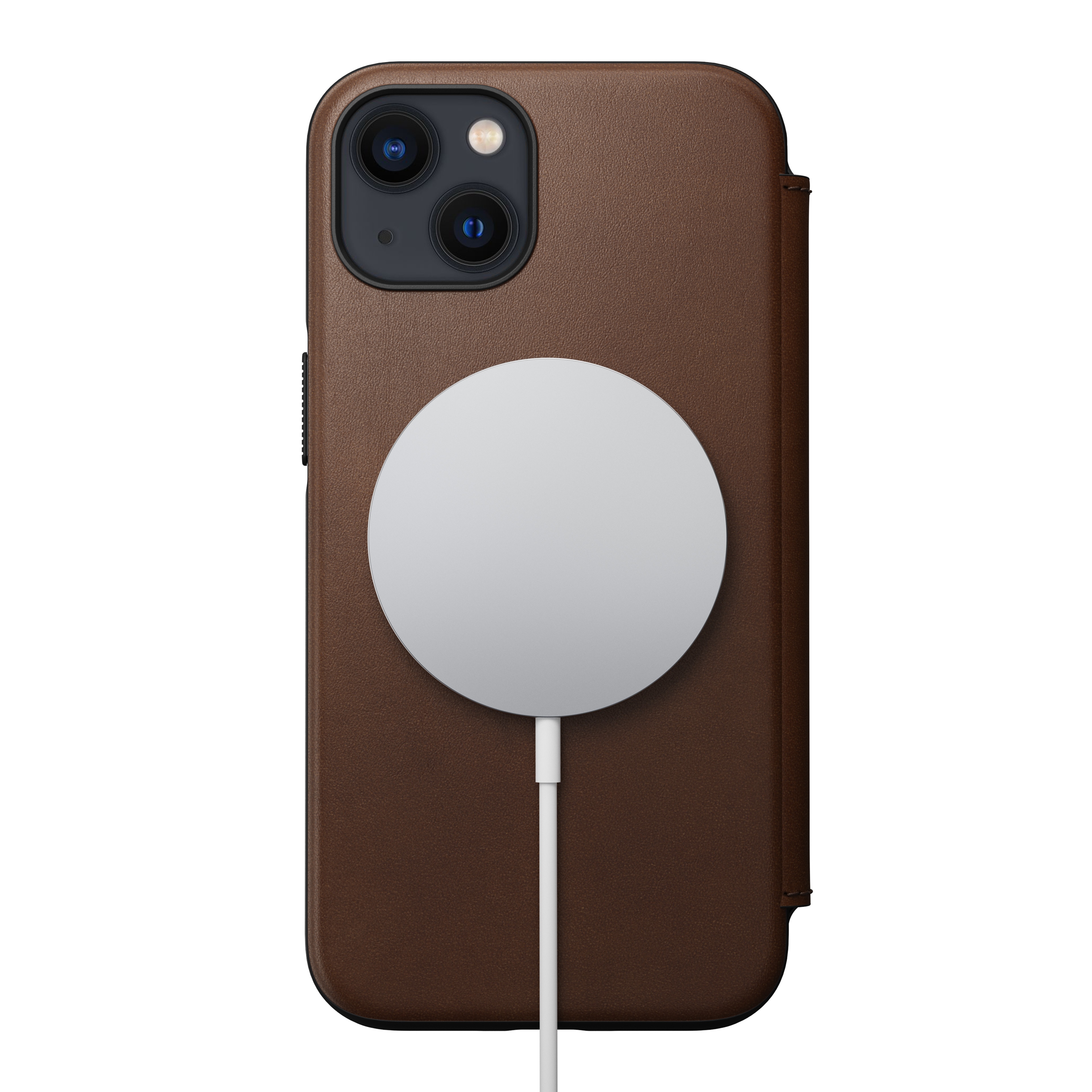 Modern Horween Leather Folio MagSafe iPhone 13 Rustic Brown