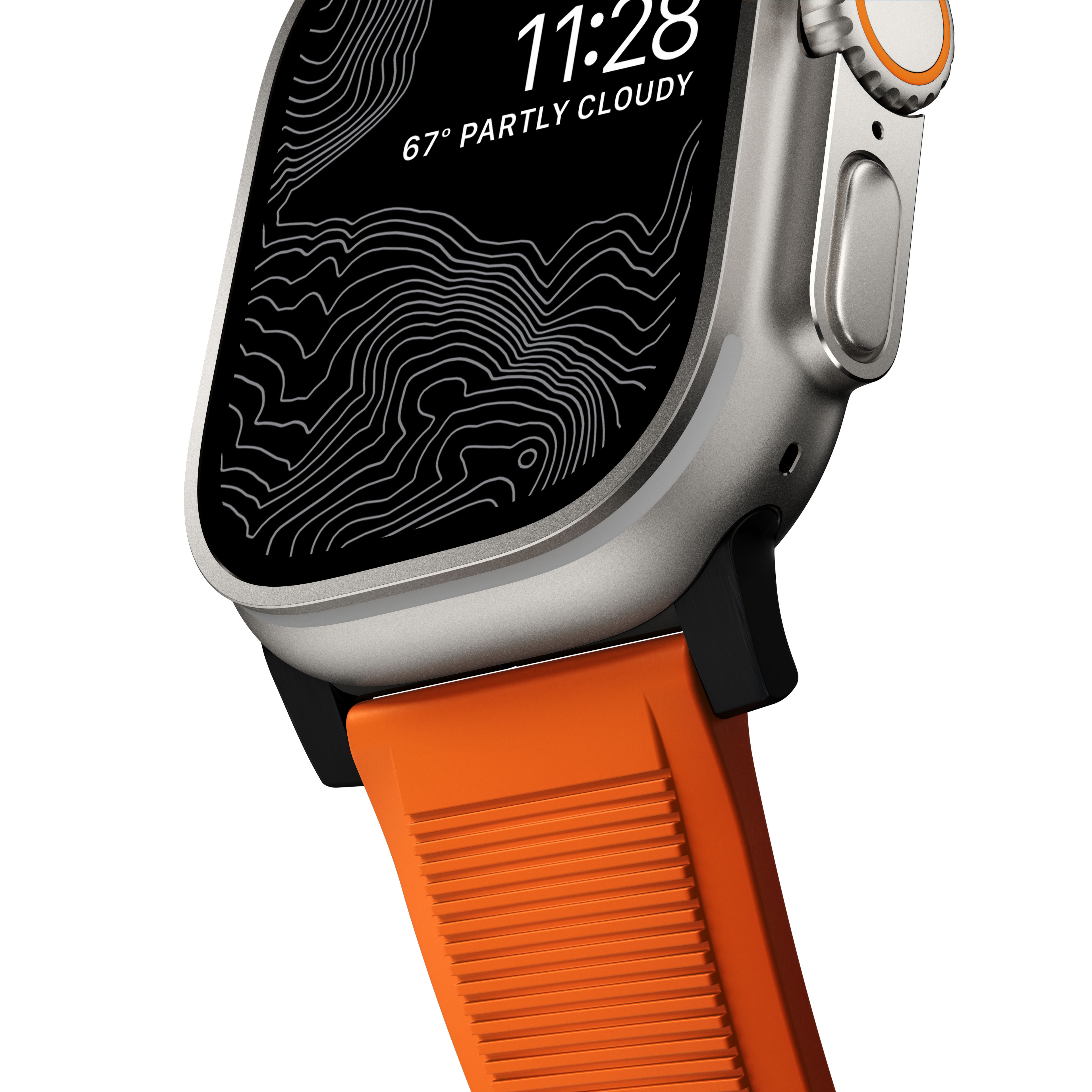 Rugged Band Apple Watch 42mm Ultra Orange (Black Hardware)