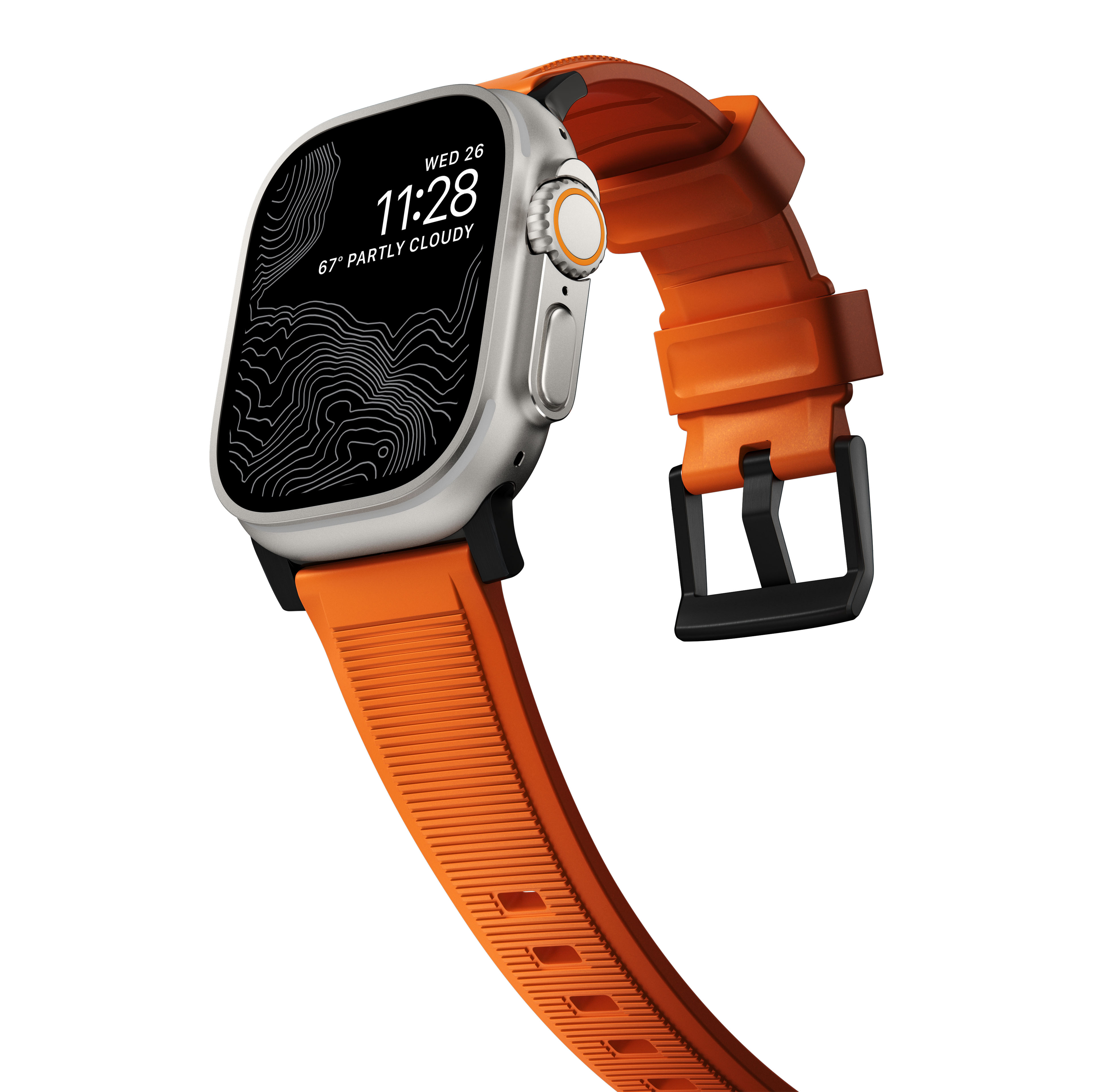 Rugged Band Apple Watch SE 44mm Ultra Orange (Black Hardware)