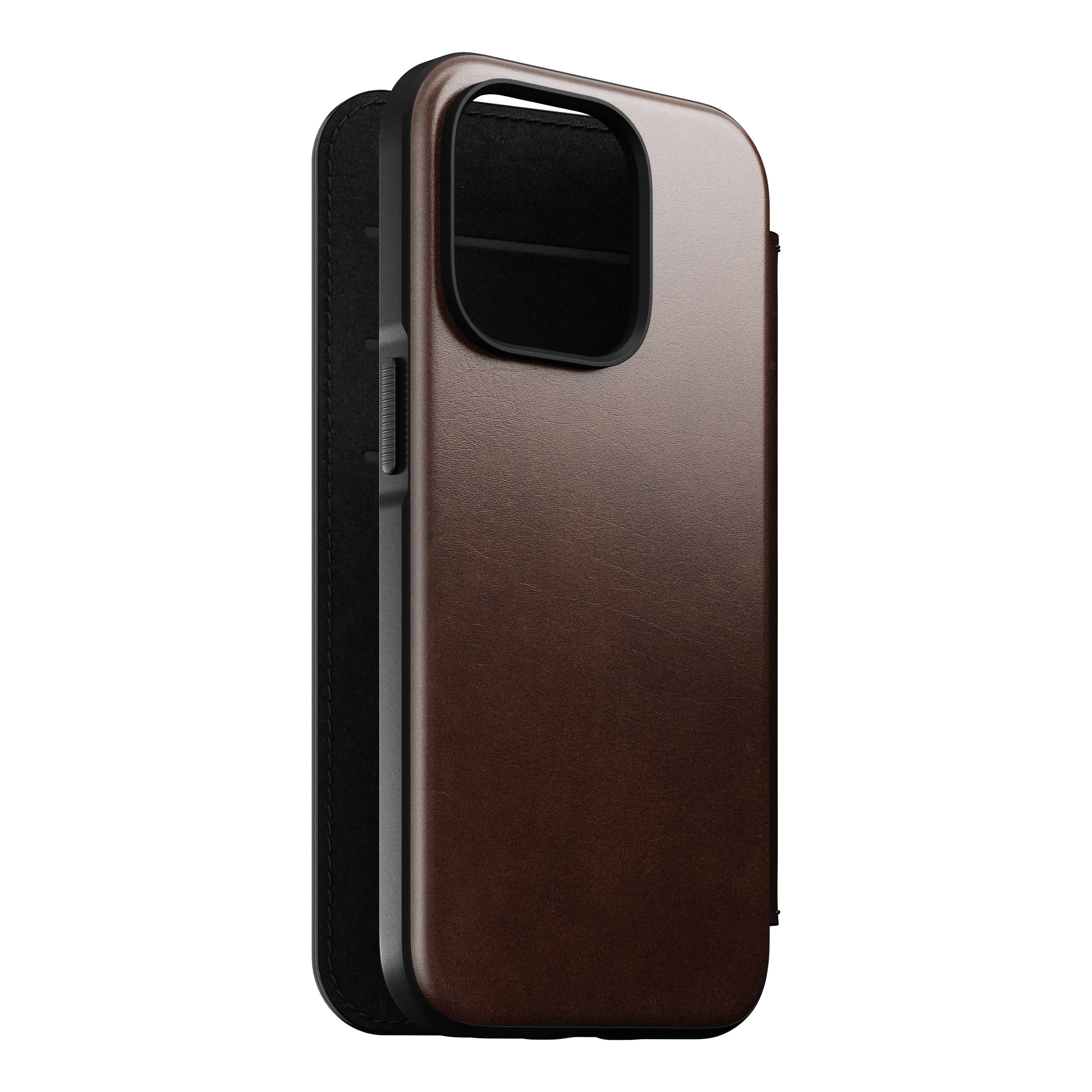Modern Horween Leather Folio MagSafe iPhone 14 Pro Rustic Brown