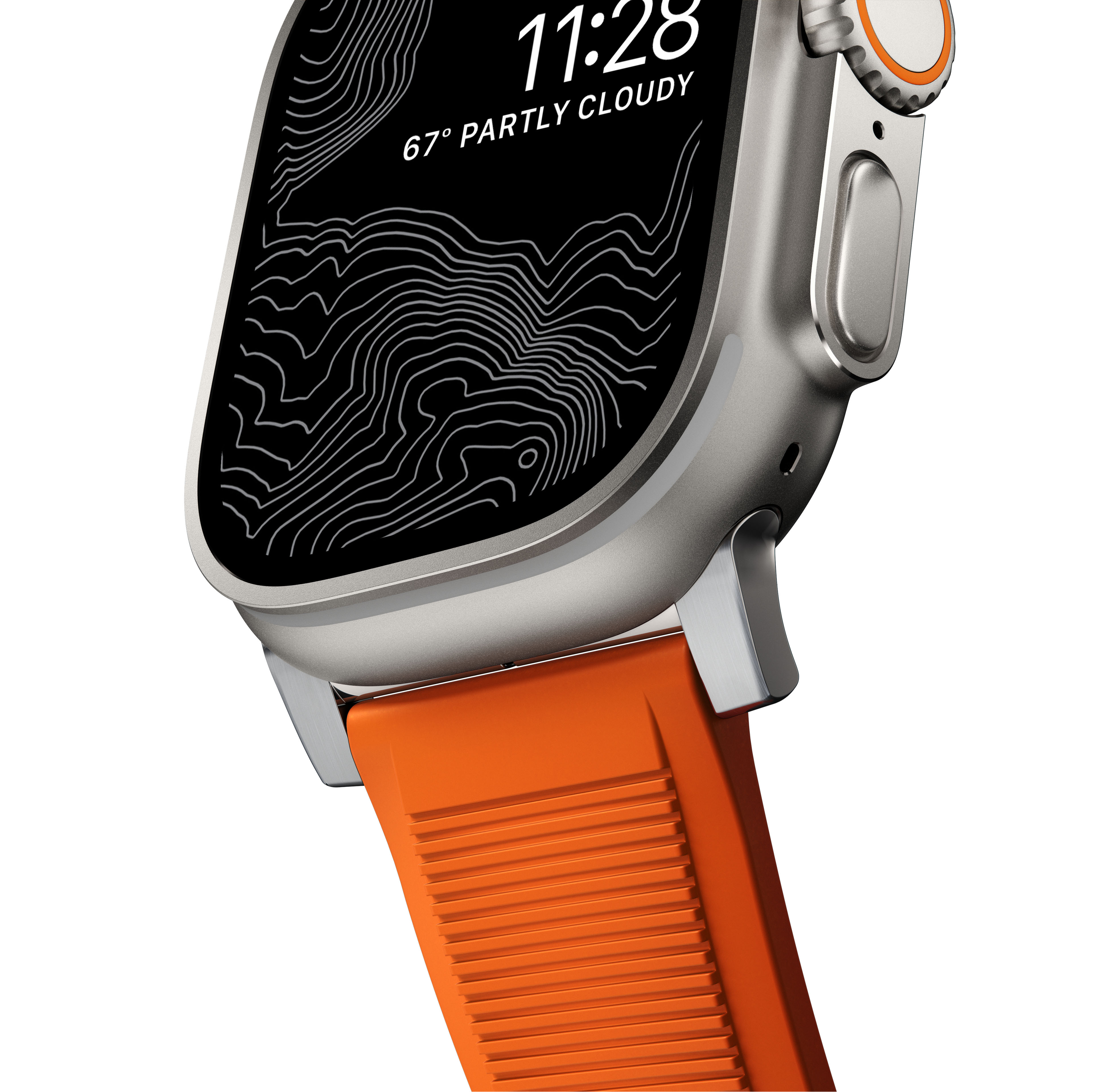 Rugged Band Apple Watch Ultra 49mm Ultra Orange (Silver Hardware)