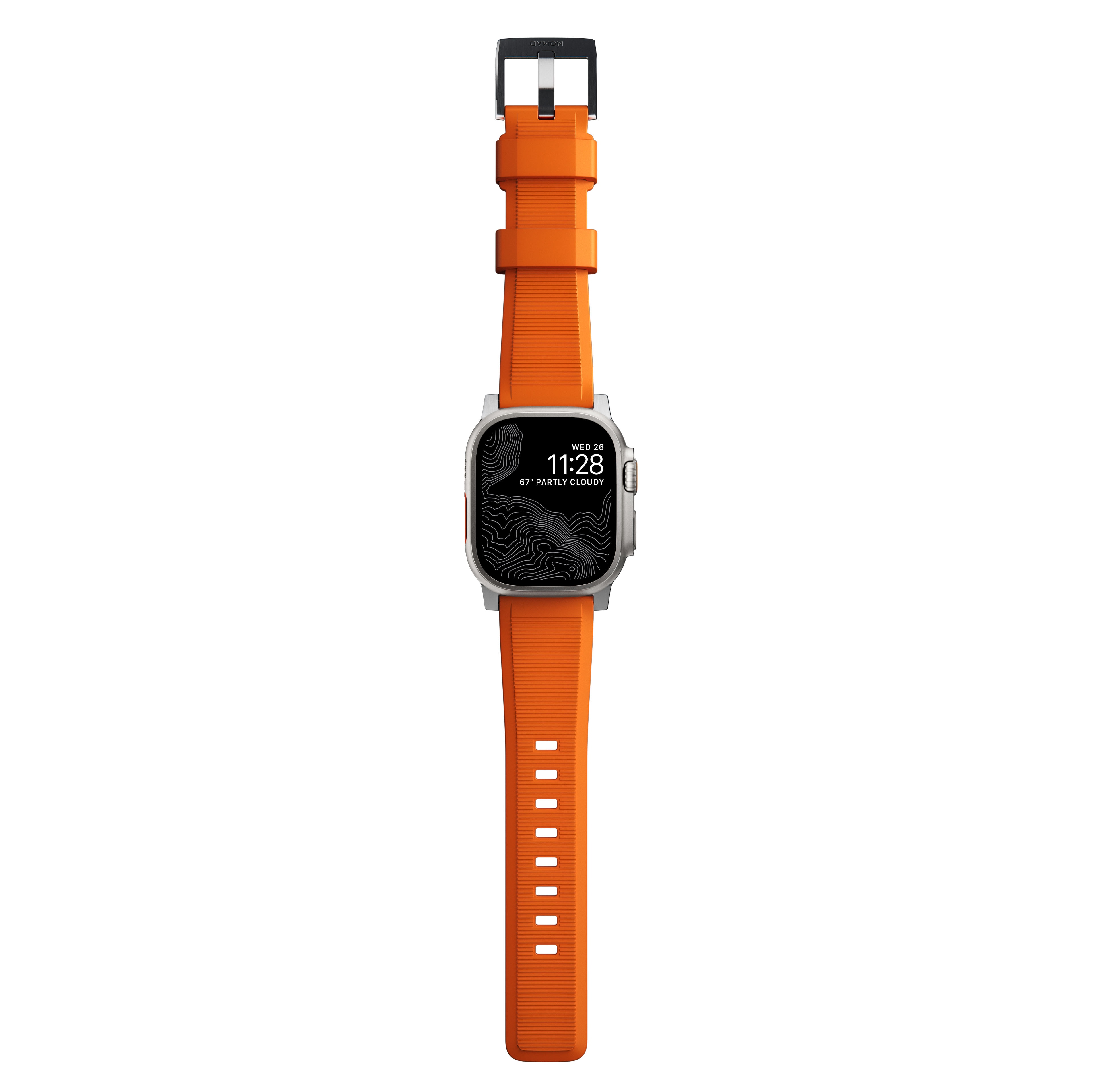 Rugged Band Apple Watch Ultra 49mm Ultra Orange (Silver Hardware)