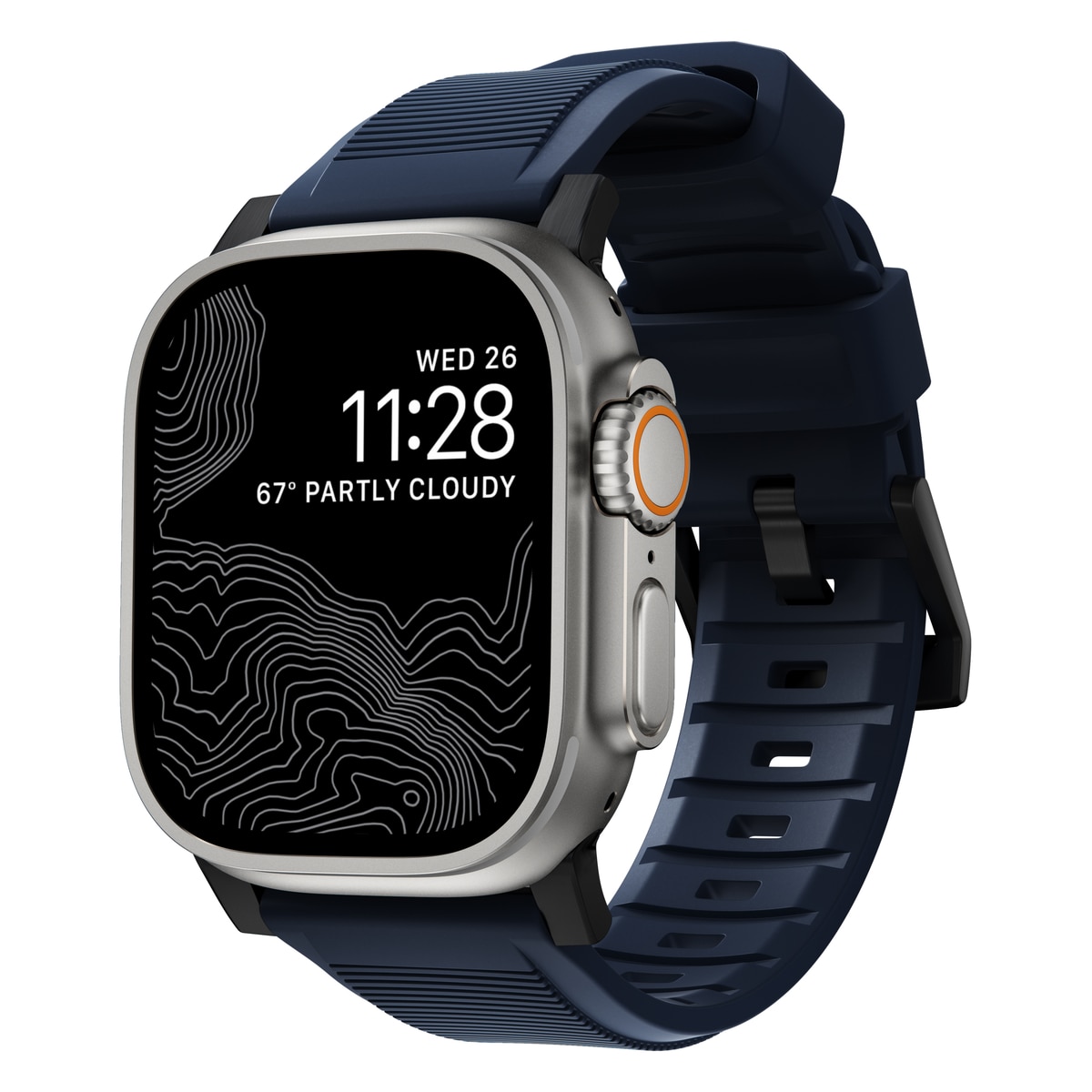 Rugged Band Apple Watch Ultra 49mm Atlantic Blue (Black Hardware)