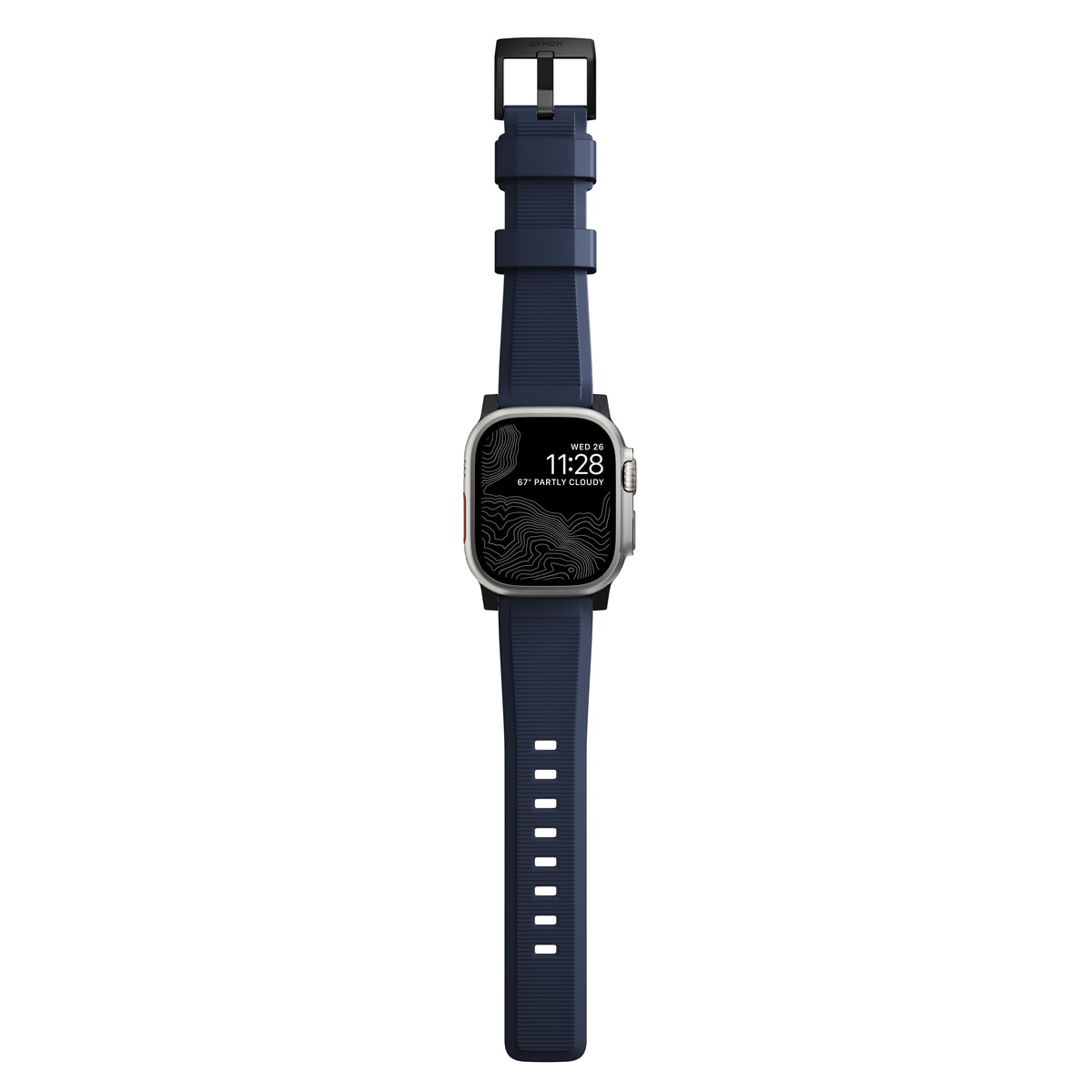 Rugged Band Apple Watch 45mm Series 9 Atlantic Blue (Black Hardware)