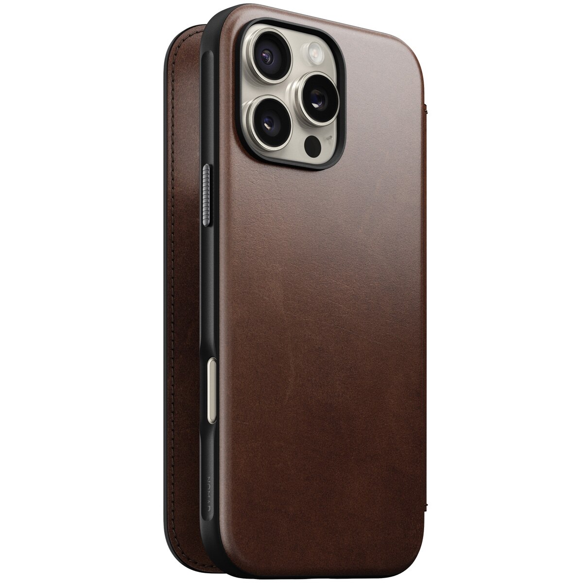 Modern Horween Leather Folio MagSafe iPhone 16 Pro Max Rustic Brown