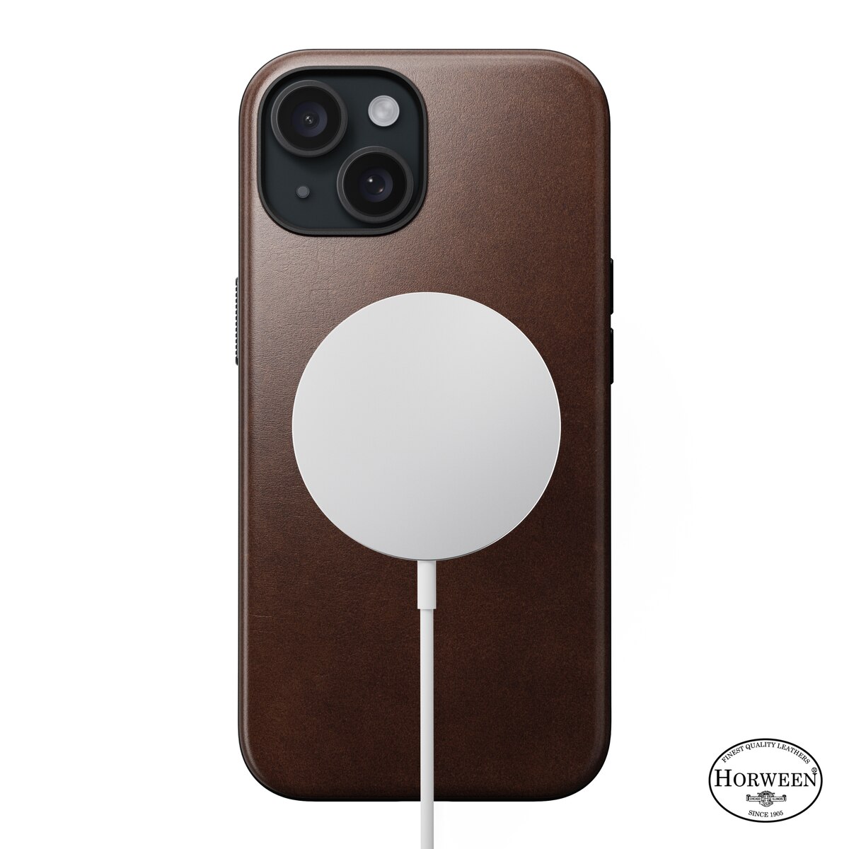 Cover Modern Case Horween Leather MagSafe iPhone 15 Rustic Brown