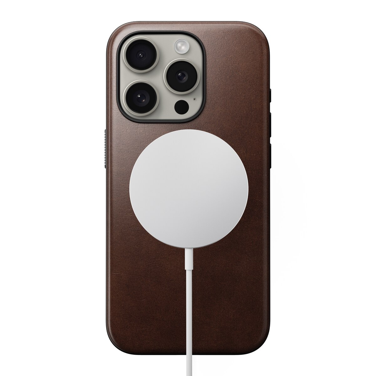 Cover Modern Case Horween Leather MagSafe iPhone 15 Pro Rustic Brown