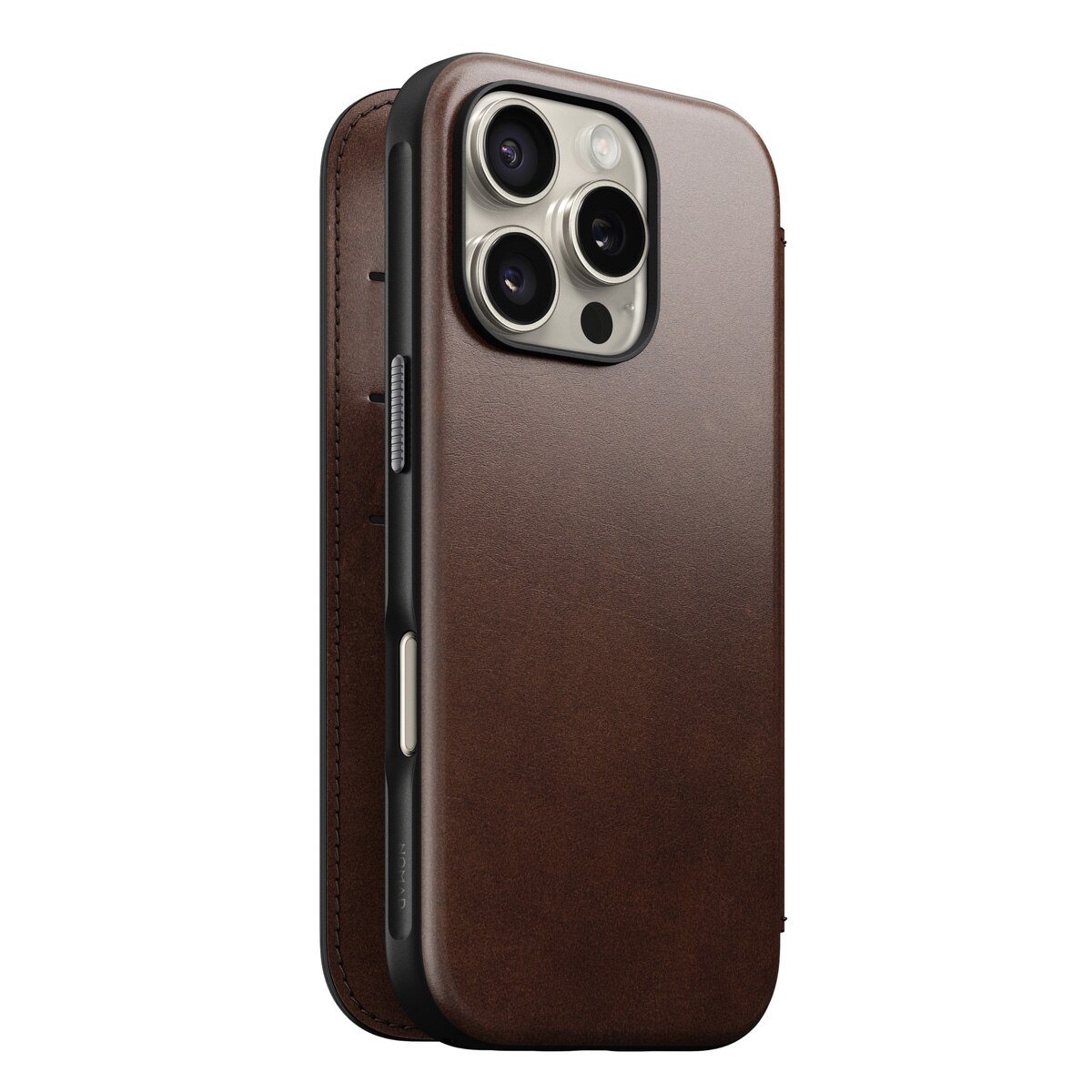 Modern Horween Leather Folio MagSafe iPhone 16 Pro Rustic Brown