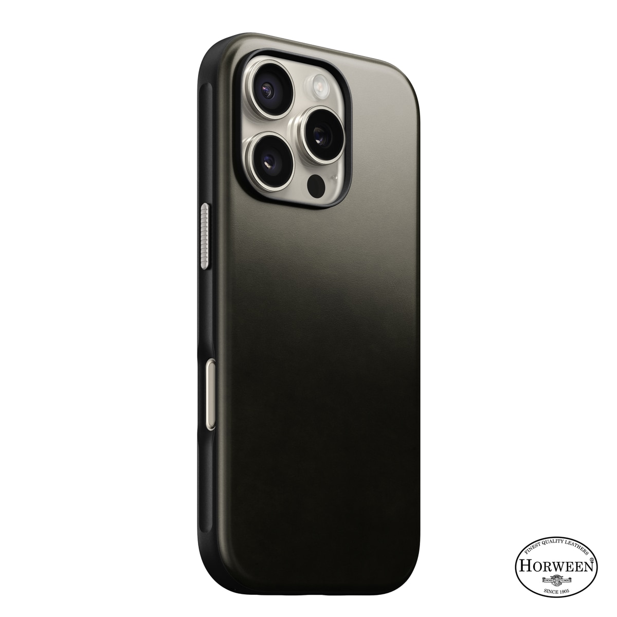 Cover Modern Case Horween Leather MagSafe iPhone 16 Pro Green Chrome