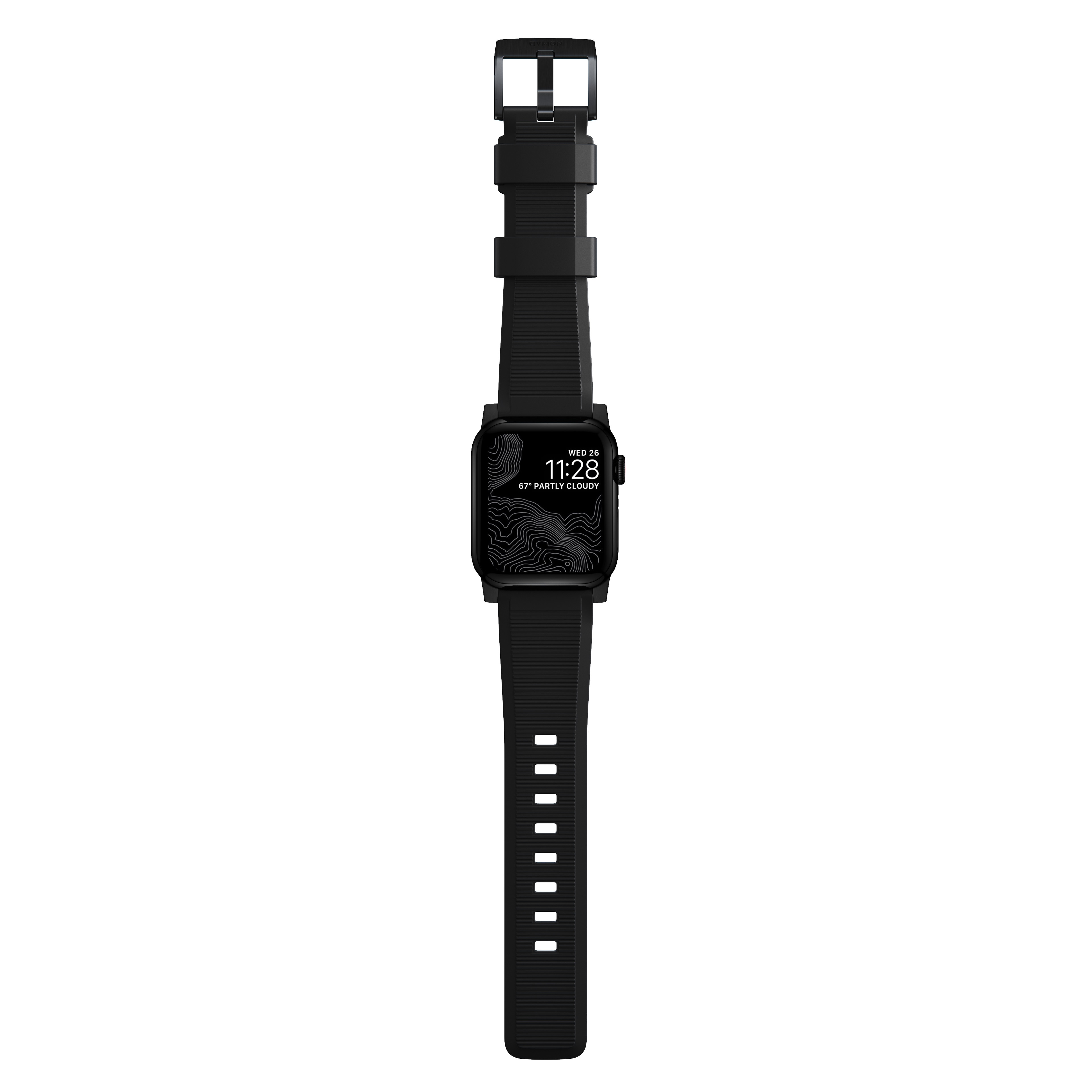 Rugged Band Apple Watch 42mm Black (Black Hardware)