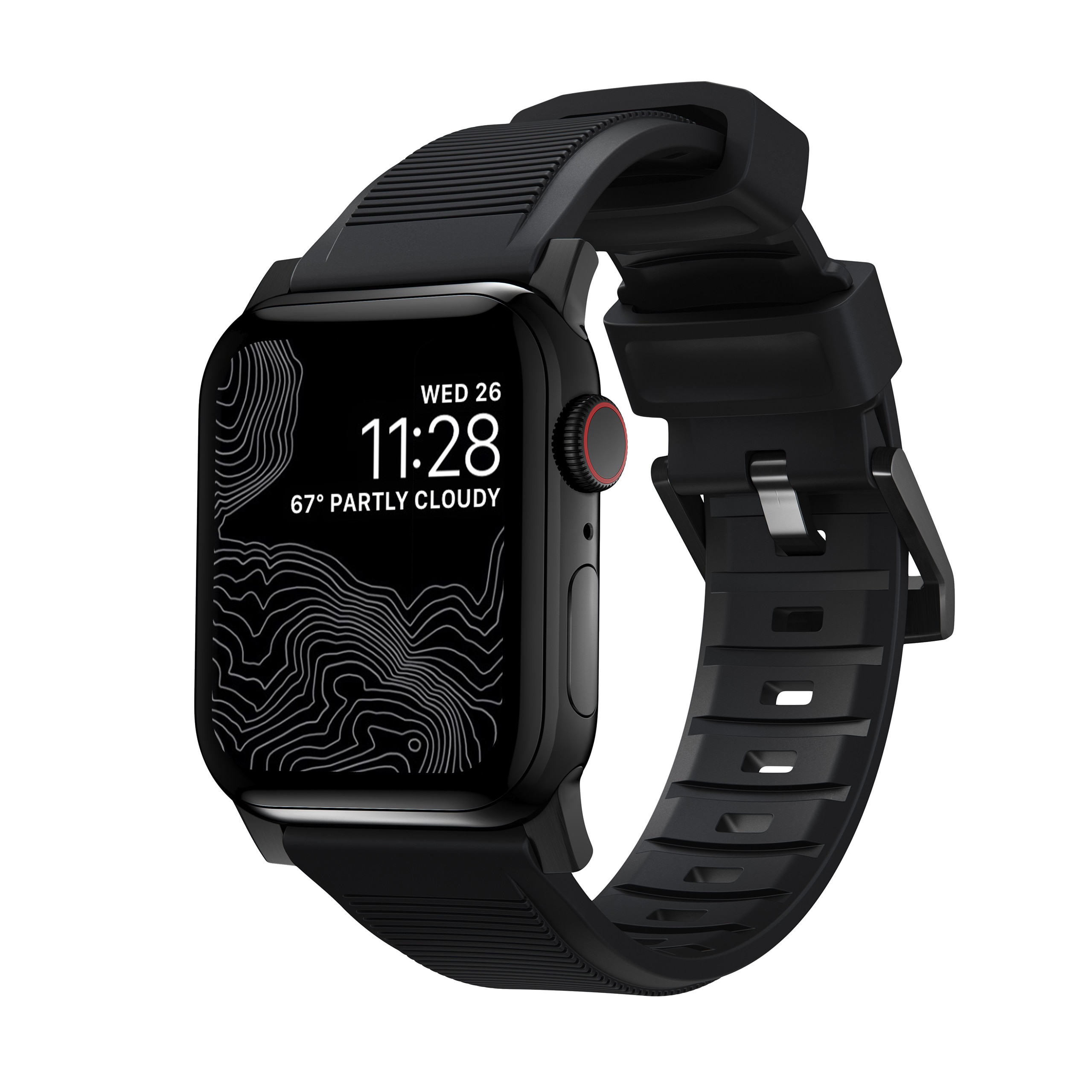 Rugged Band Apple Watch 40mm Black (Black Hardware)