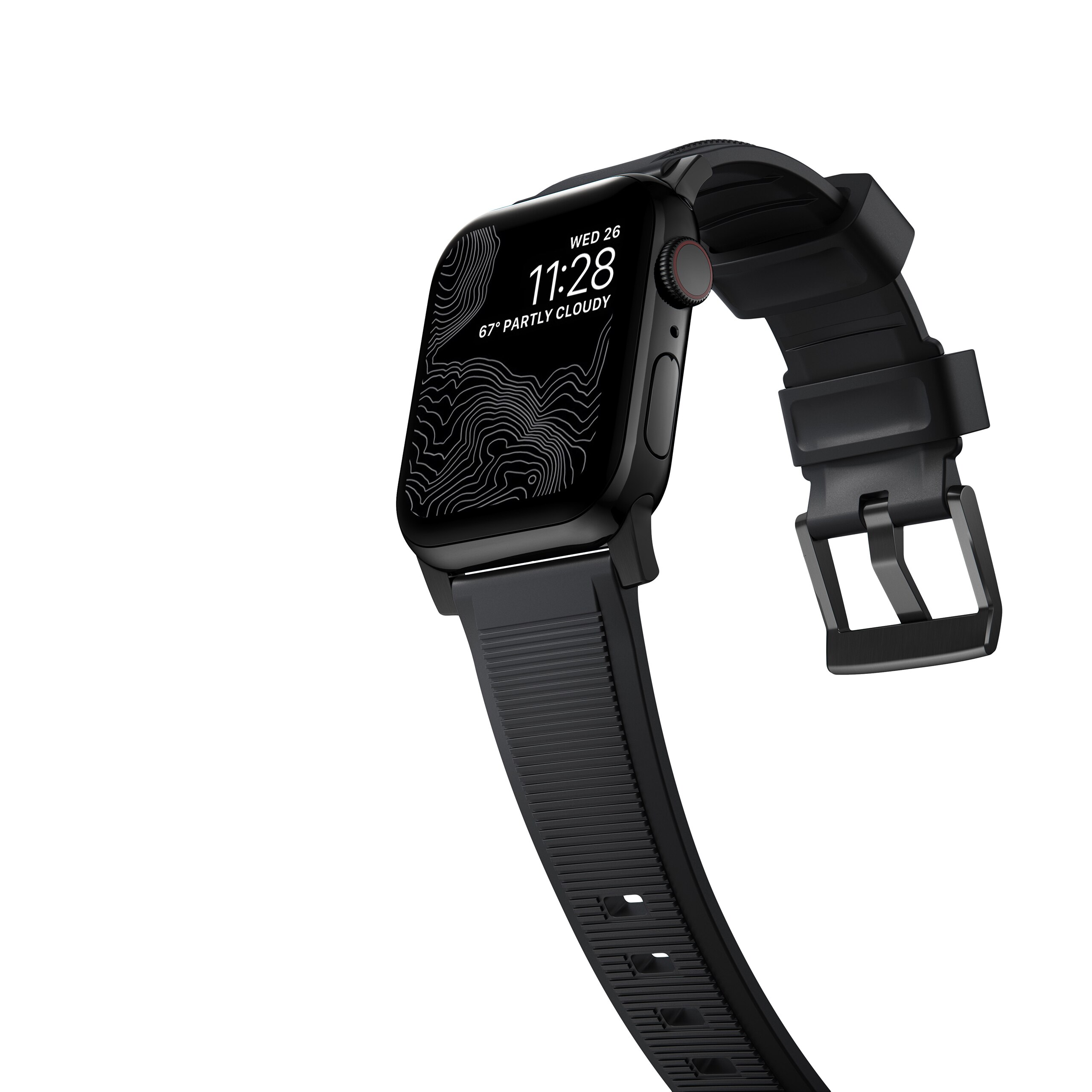 Rugged Band Apple Watch 38mm Black (Black Hardware)