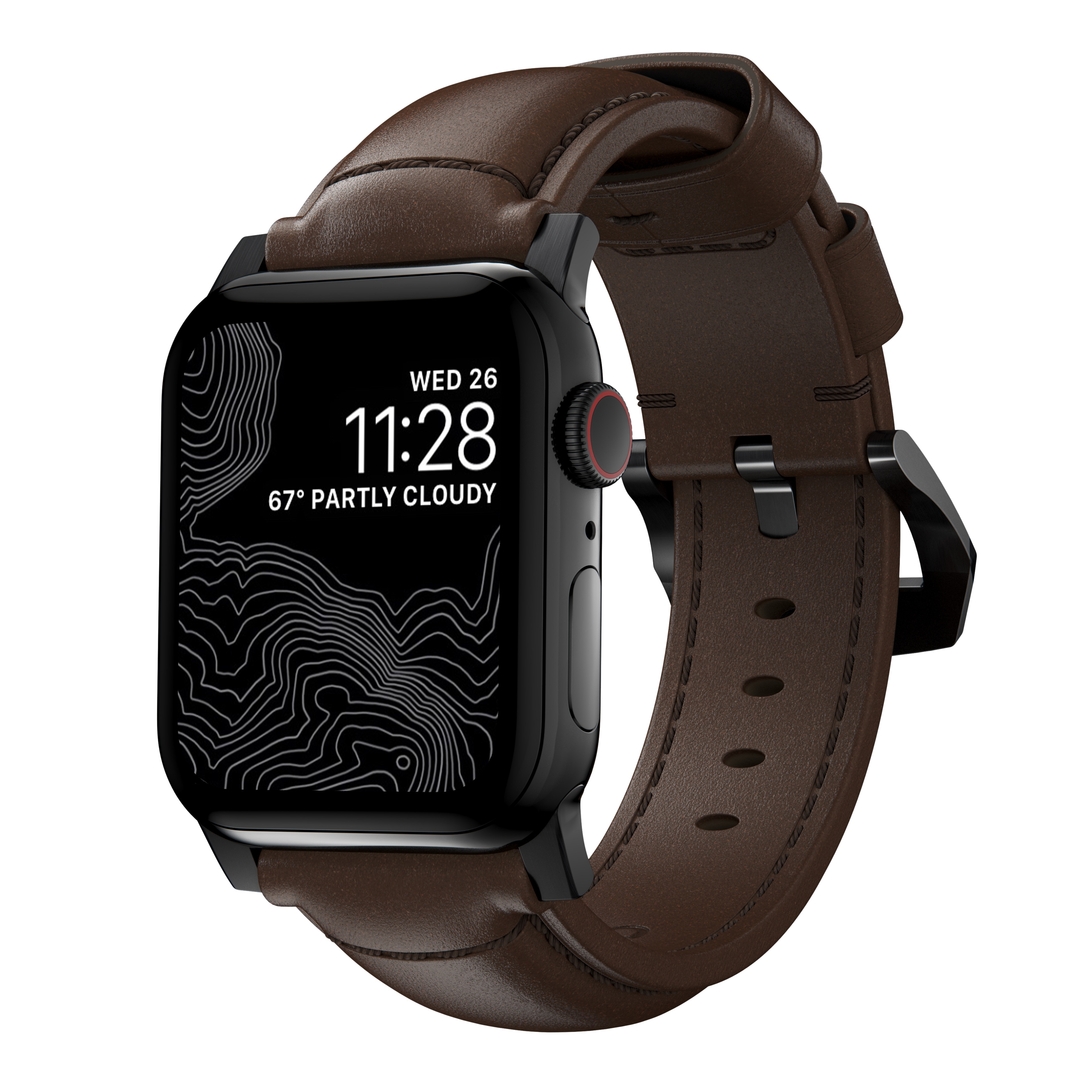 Traditional Band Apple Watch Ultra 2 49mm Rustic Brown (Black Hardware)