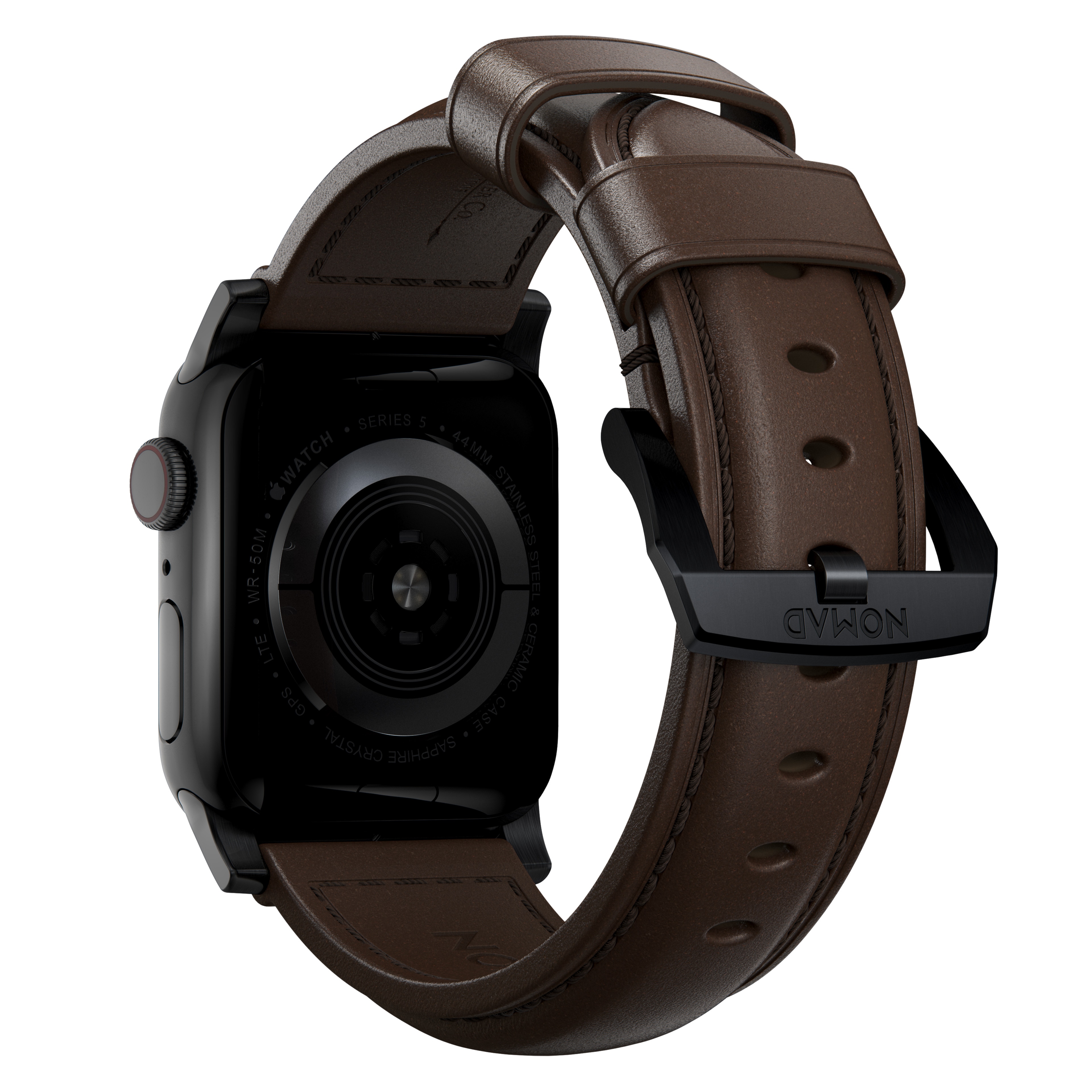 Traditional Band Apple Watch 38/40/41 mm Rustic Brown (Black Hardware)