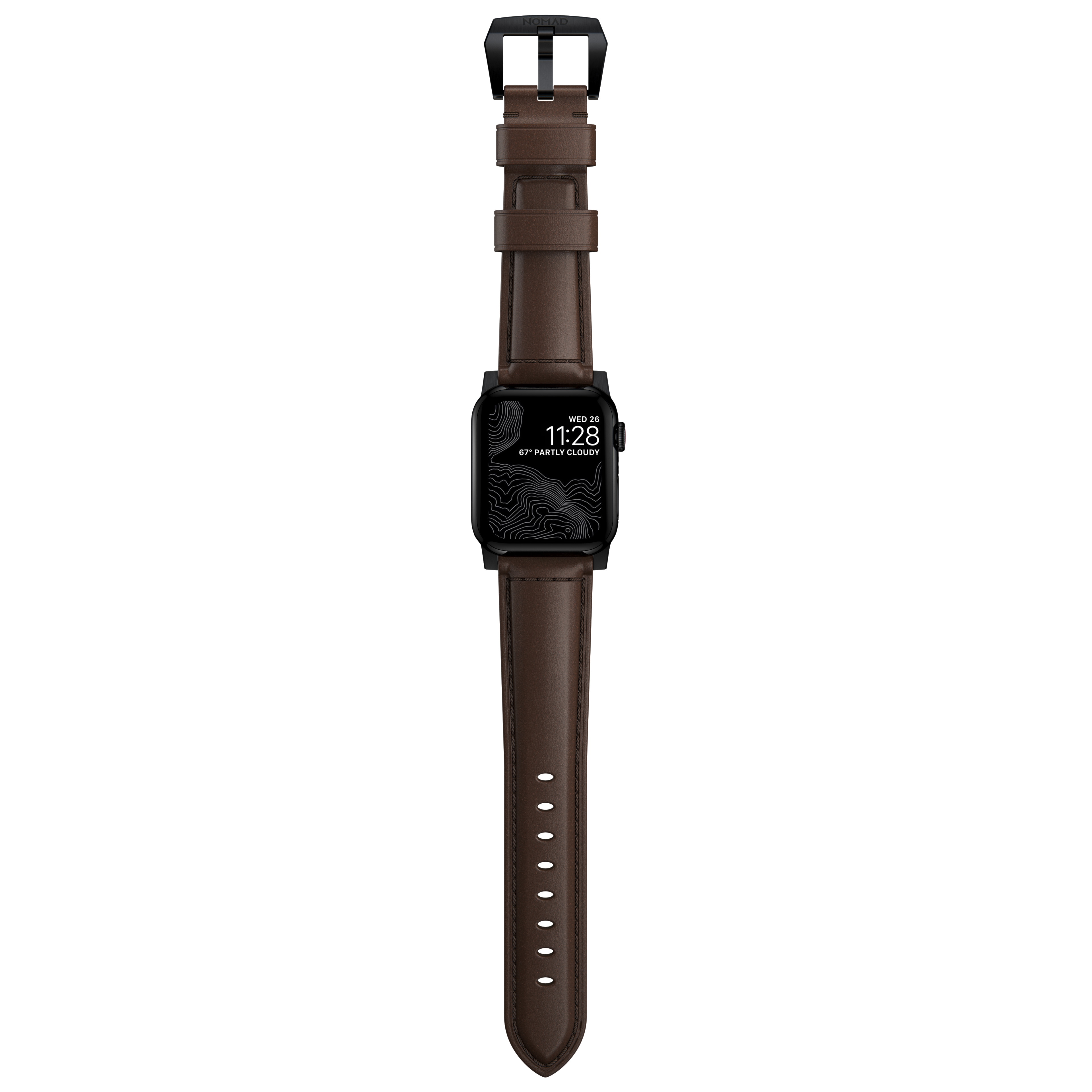 Traditional Band Apple Watch 38/40/41 mm Rustic Brown (Black Hardware)