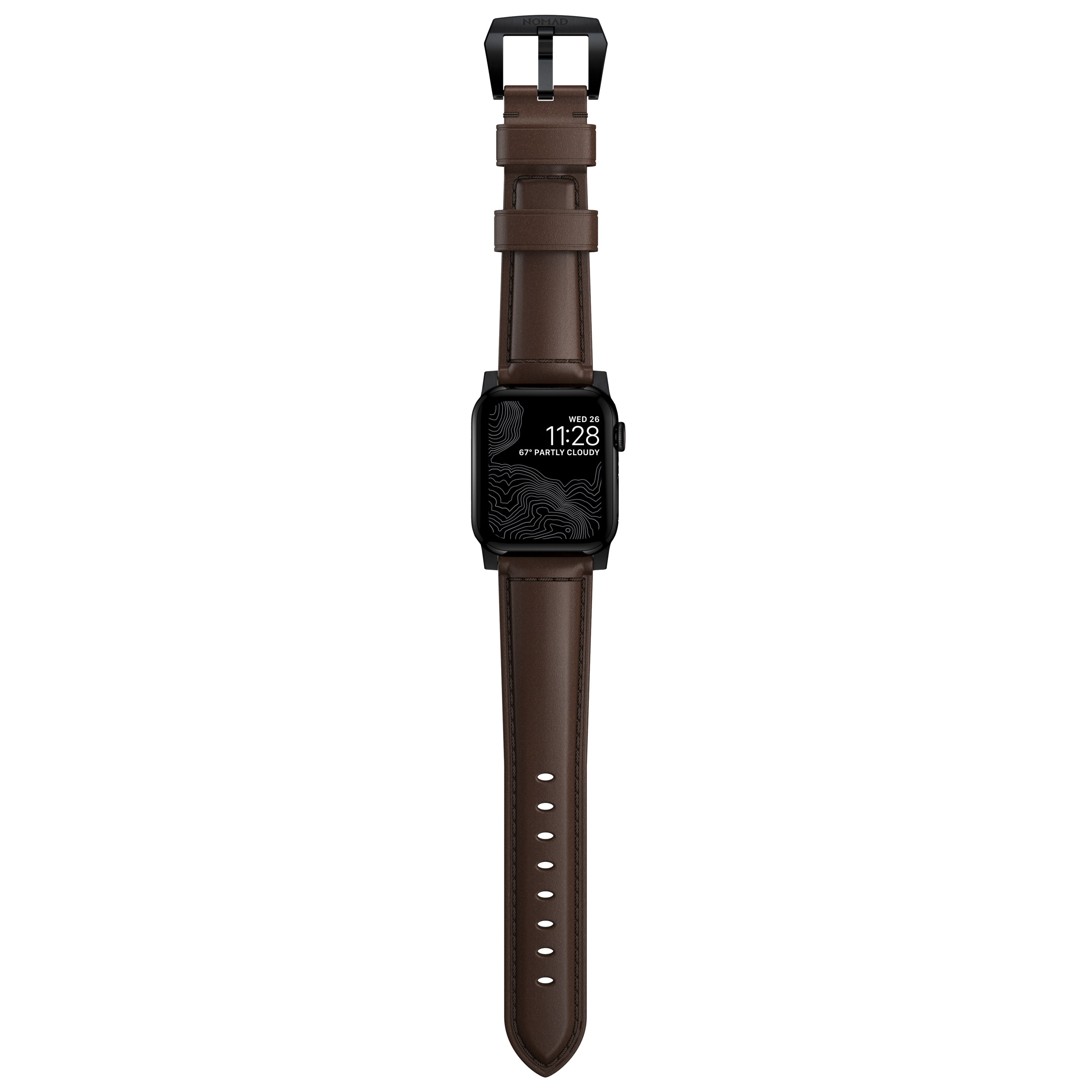 Traditional Band Apple Watch Ultra 2 49mm Rustic Brown (Black Hardware)