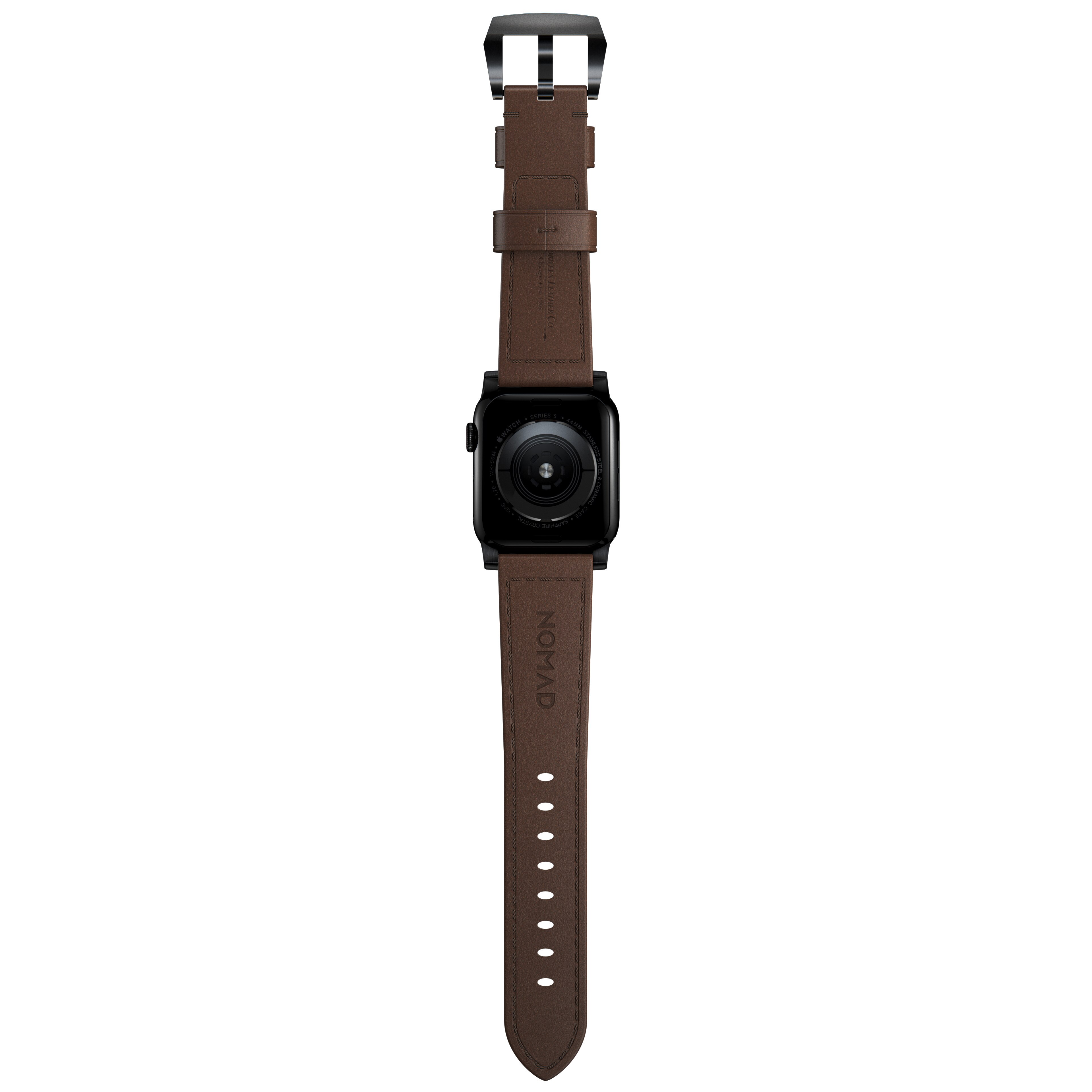 Traditional Band Apple Watch 44mm Rustic Brown (Black Hardware)