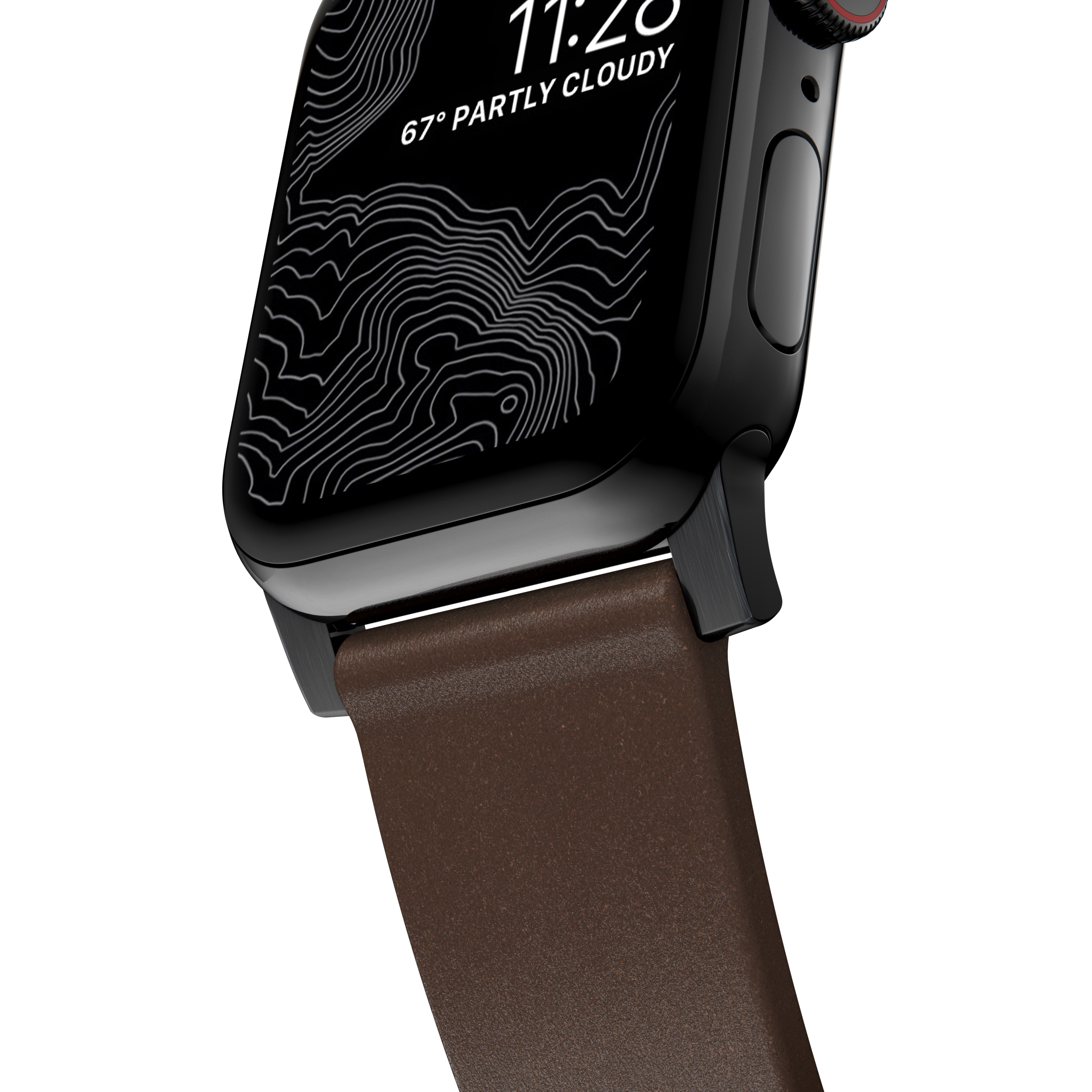 Modern Band Horween Leather Apple Watch 38mm Rustic Brown (Black Hardware)