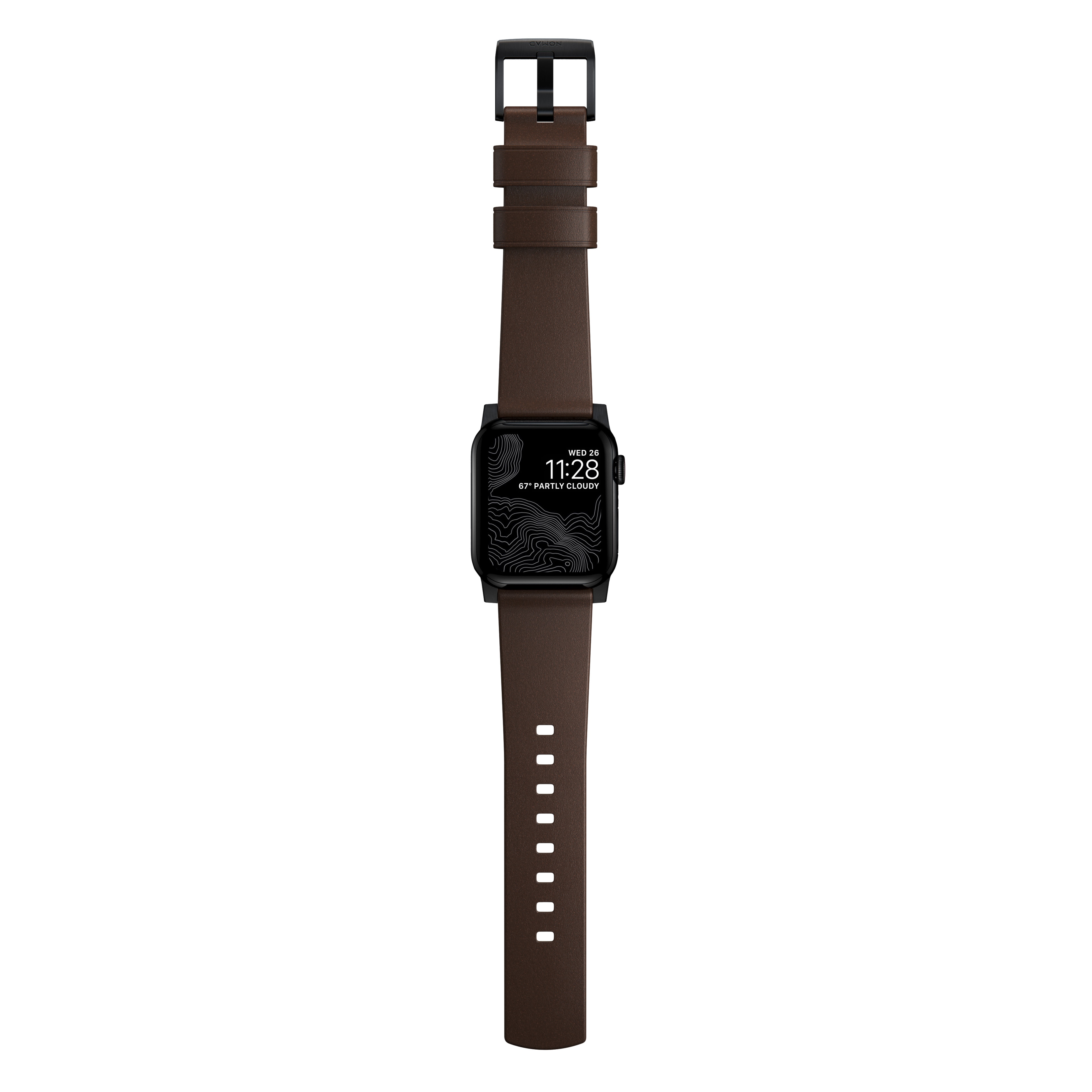Modern Band Horween Leather Apple Watch 38mm Rustic Brown (Black Hardware)