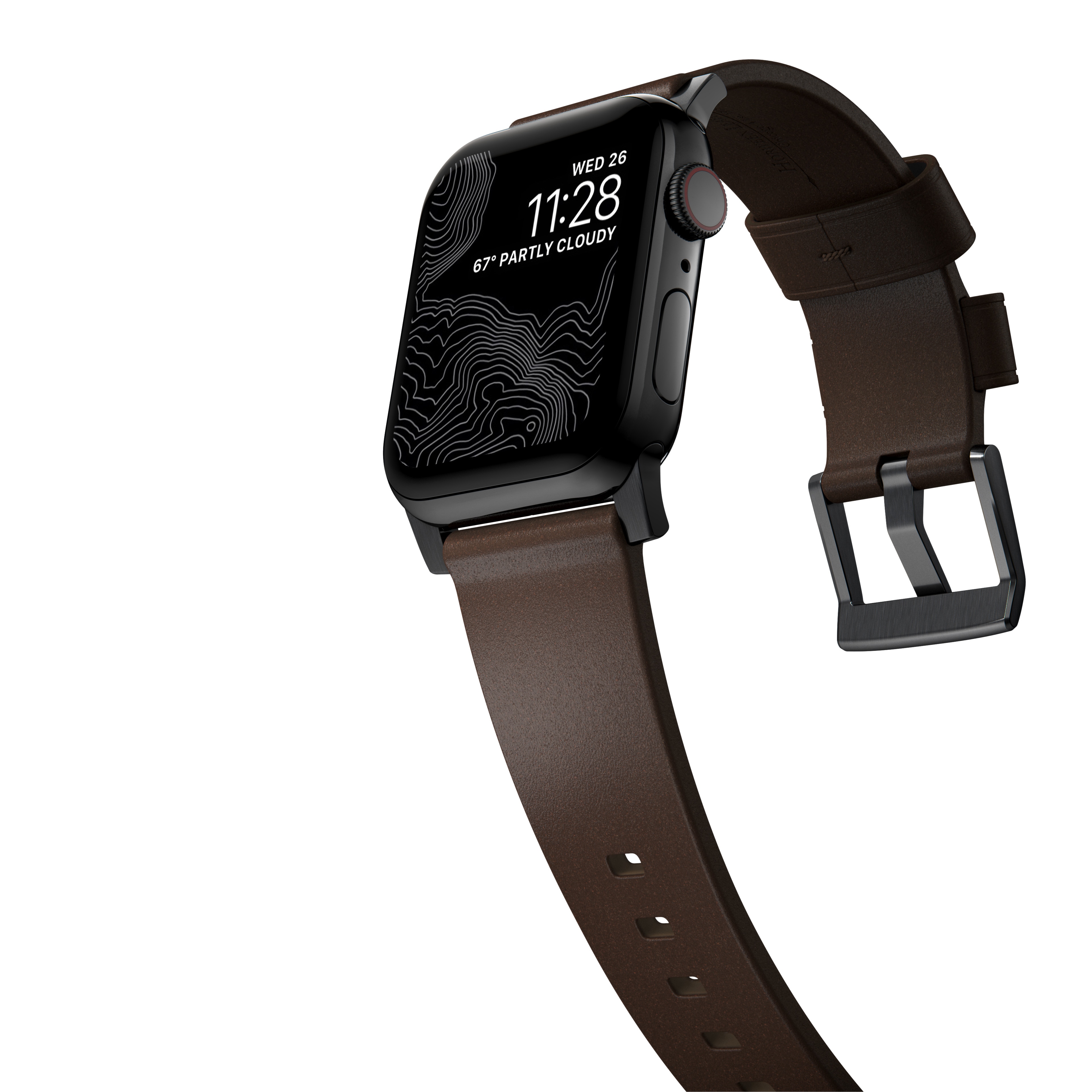 Modern Band Horween Leather Apple Watch 40mm Rustic Brown (Black Hardware)