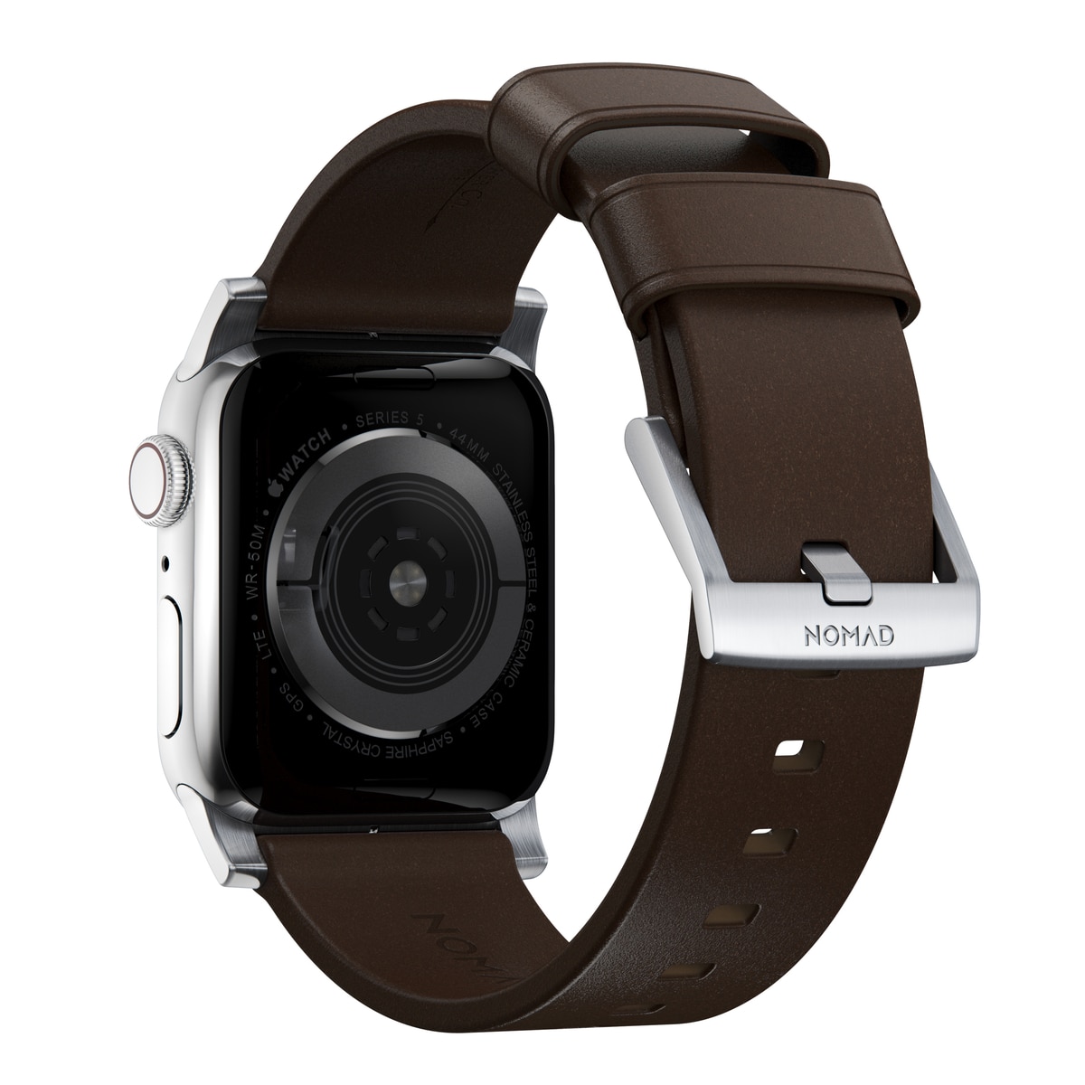 Modern Band Horween Leather Apple Watch 42mm Rustic Brown (Silver Hardware)