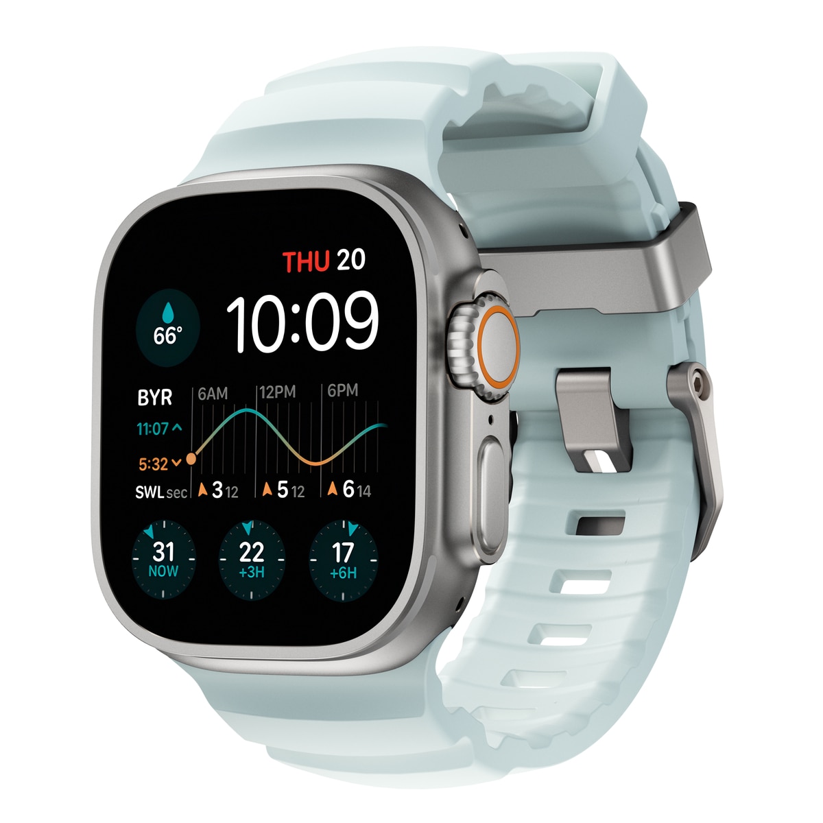 Rocky Point Band Apple Watch Series 1-3 42mm Icy Blue Glow (Natural Hardware) - Limited edition