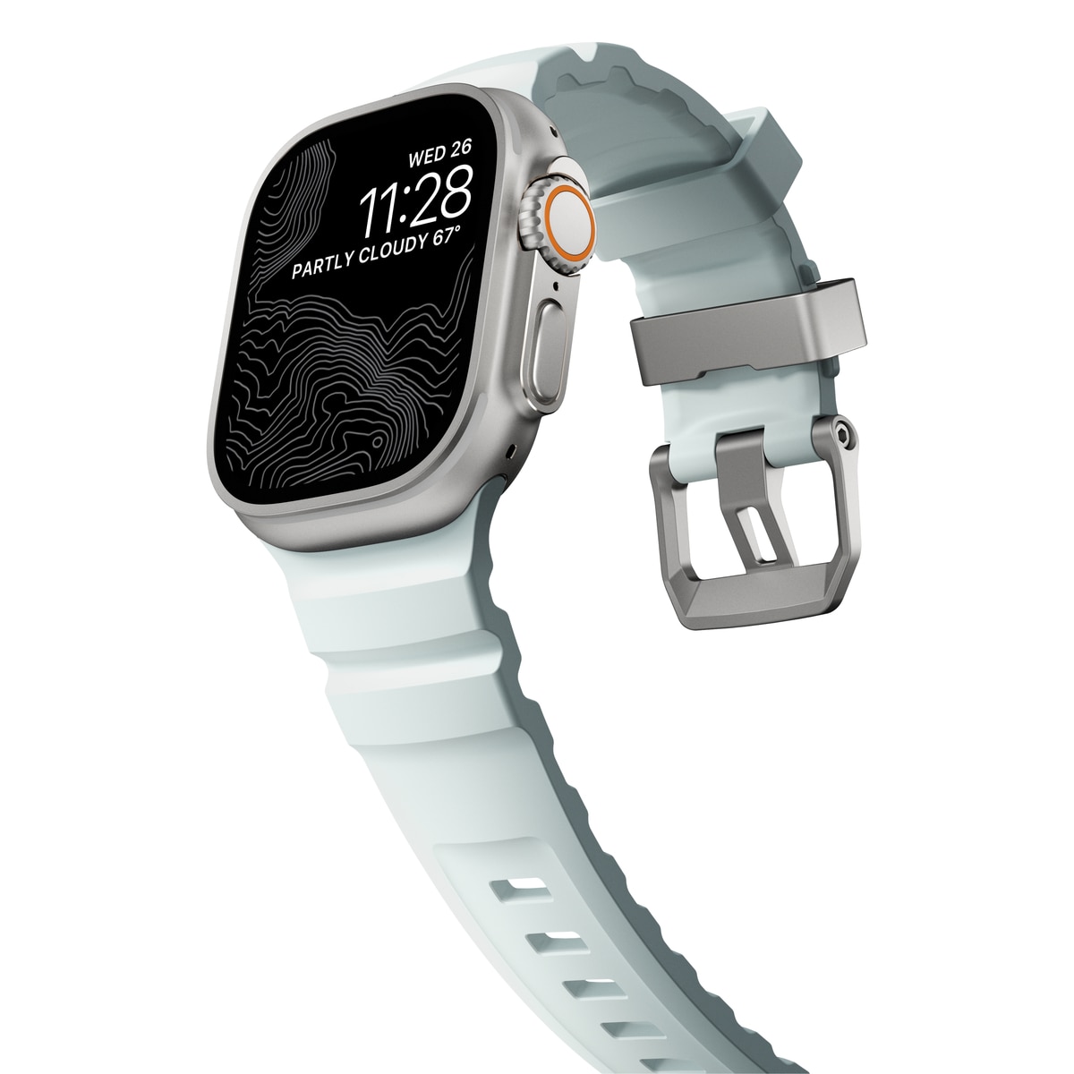 Rocky Point Band Apple Watch Series 1-3 42mm Icy Blue Glow (Natural Hardware) - Limited edition
