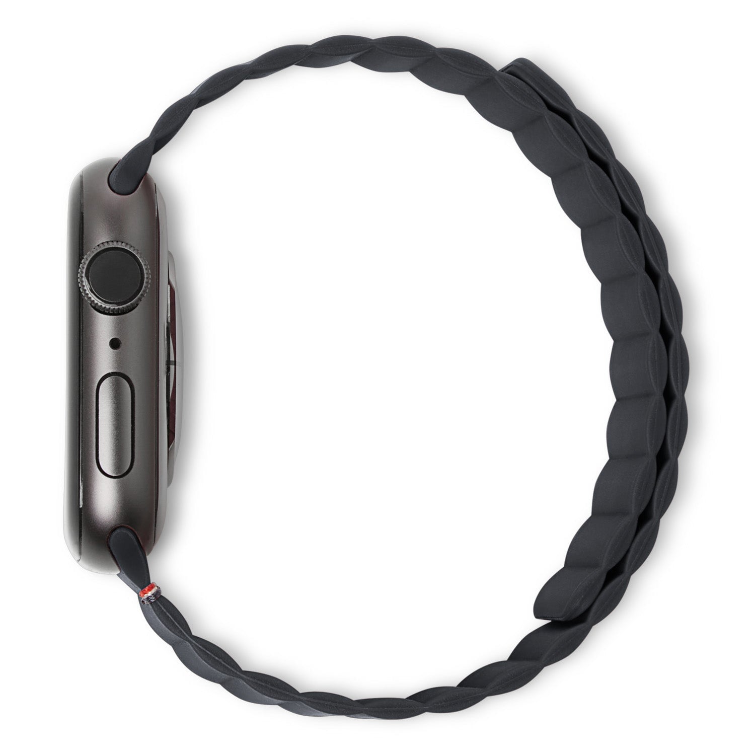 Silicone Magnetic Traction Strap Lite Apple Watch 45mm Series 9 Charcoal